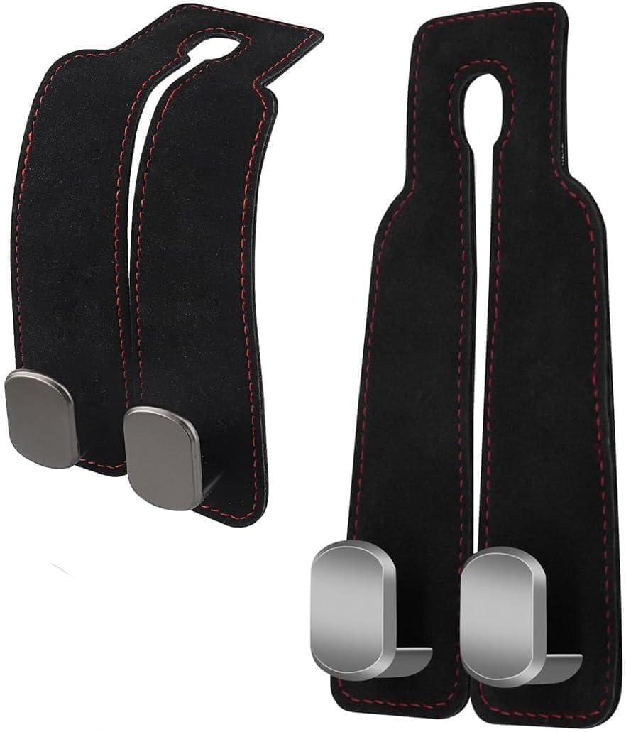 2Pcs Car Seat Back Double Hook 2 in 1 Purse Hook Universal Multifunctional Headrest Hooks Car Organizers and Storage Accessories (2Pcs) image number 1