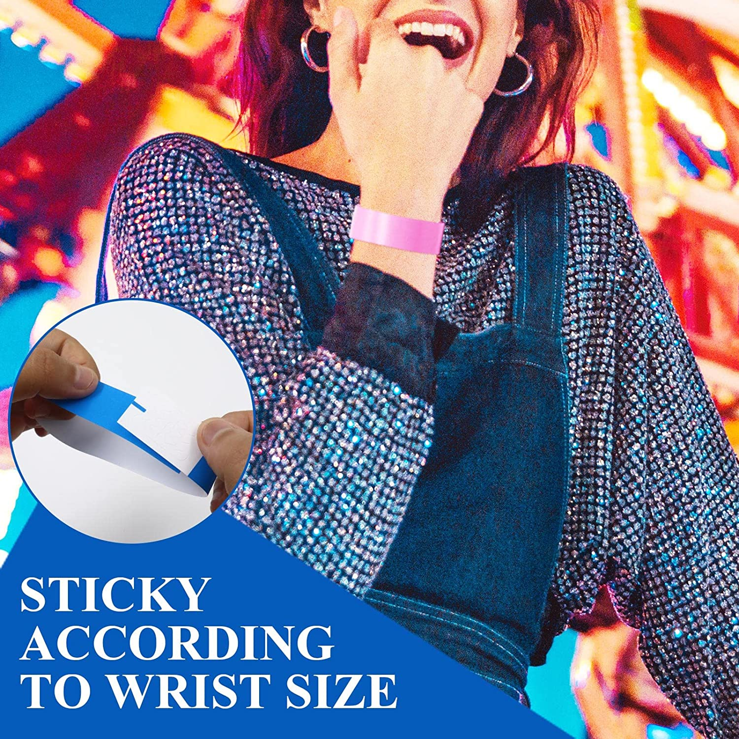 350 Counts Wristbands for Events, Waterproof Paper Wristbands Neon Wrist Bands, Lightweight Paper Party Bracelets, Concert Bracelets, Style A image number 2