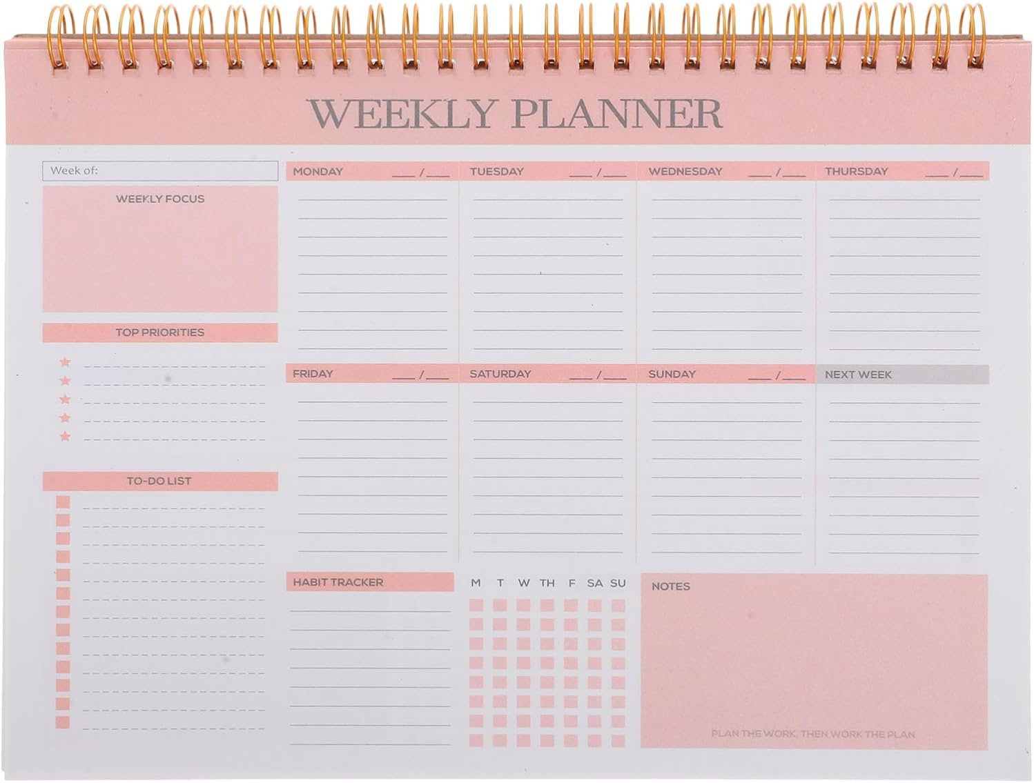 SEWACC Weekly Planner with Spiral Binding Weekly Notepad Projects Planner Notebook Week Planner Notebook