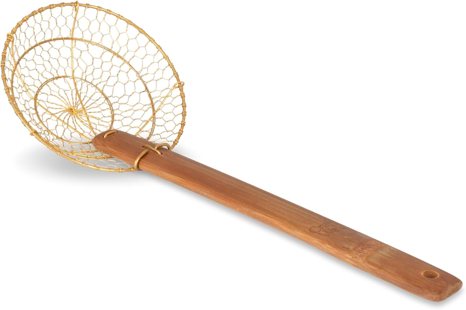 Craft Wok Large 11-Inch Stainless Steel round Fry Basket with Wooden Handle Professional Deep Fry Strainer Durable Kitchen Skimmer for Cooking and Frying / 732W142 image number 1