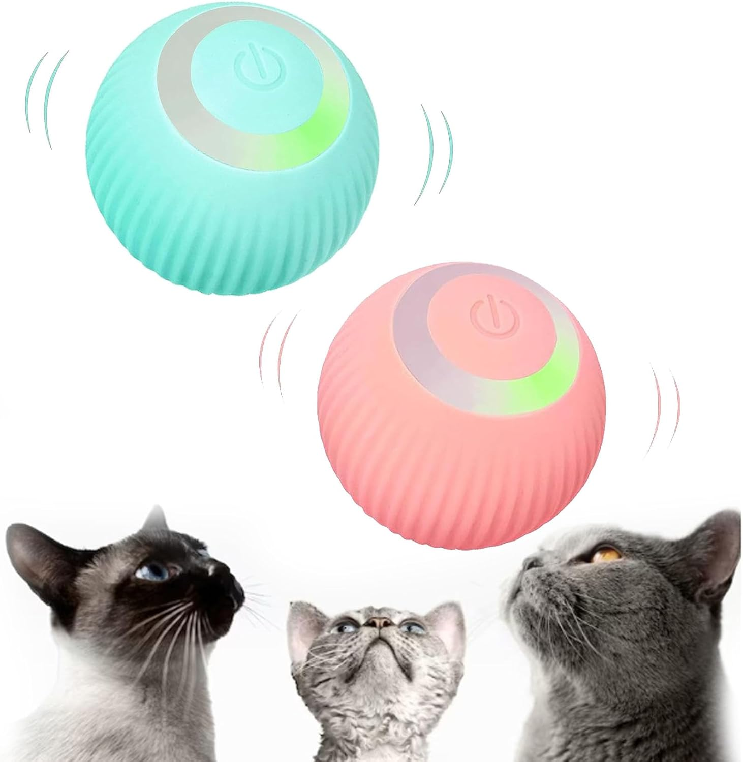 2024 New Aiveys-Aiveys Cat Ball,Aiveys Smart Ball Cat,Gertar-Gertar Cat Toy,Rolling Smart Ball Cat Toy,Cat Smart Ball (Blue+Pink) image number 2