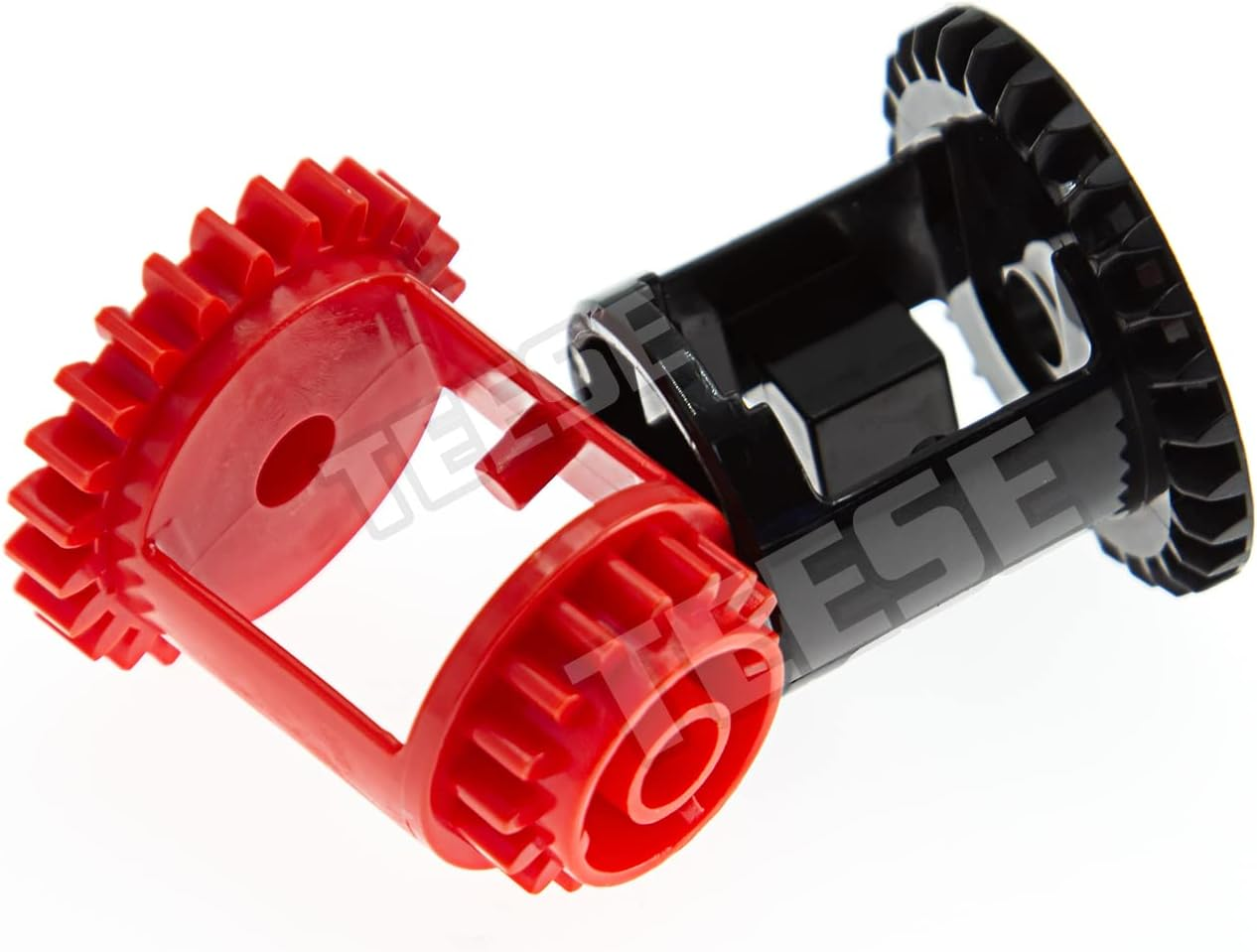 TEESE 116Pcs Gears-Axles-Pins-Connectors-Wheels-Differential-Tires-Chain-Steering-Wheel-String-Reel-Hook, Compatible with Technic-Parts, for Stem-Moc-Ev3-Project-Track-Car-Bulk-Blocks (Random Color) image number 3