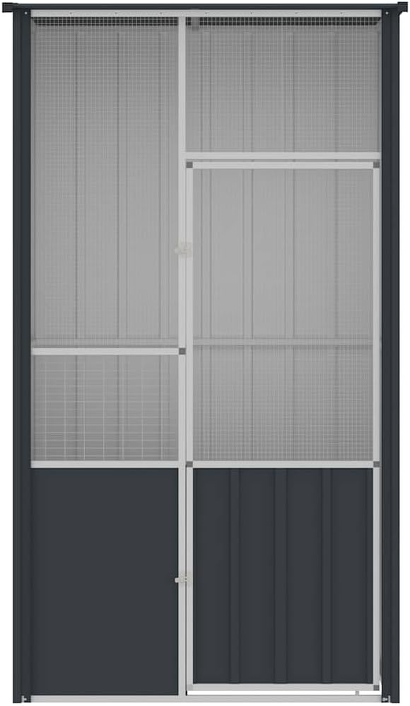 Bird Cage Anthracite 115X78X200 Cm Galvanised Steel Large Outdoor Aviary Home image number 2