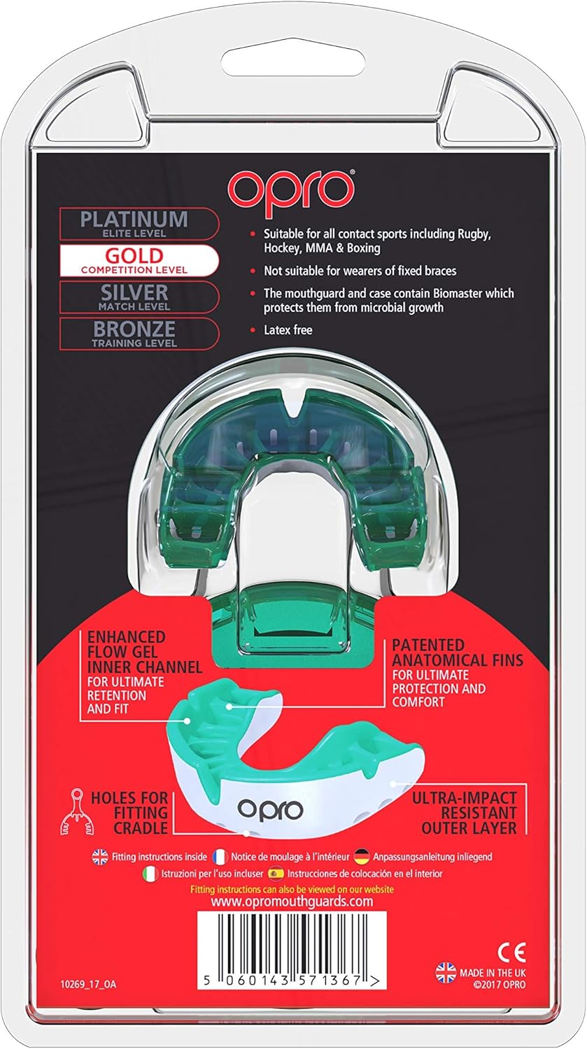 OPRO SELF-FIT JUNIOR GOLD - WHT/MINT image number 7