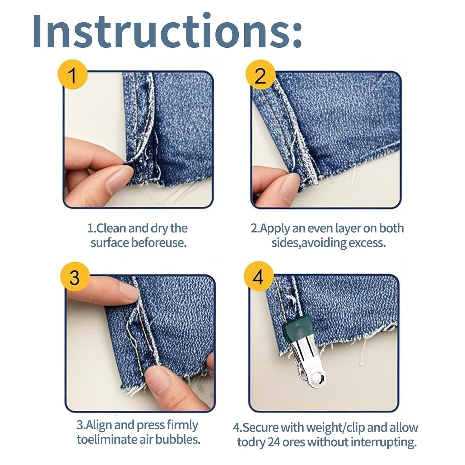 Glue with Clips and Scraper, Super Glue for Clothing Repair and Decoration, Includes Applicator Tools for DIY Crafts, Patches, Doll Repair and Emergency Fixes, Shoe Cleaning Set image number 3