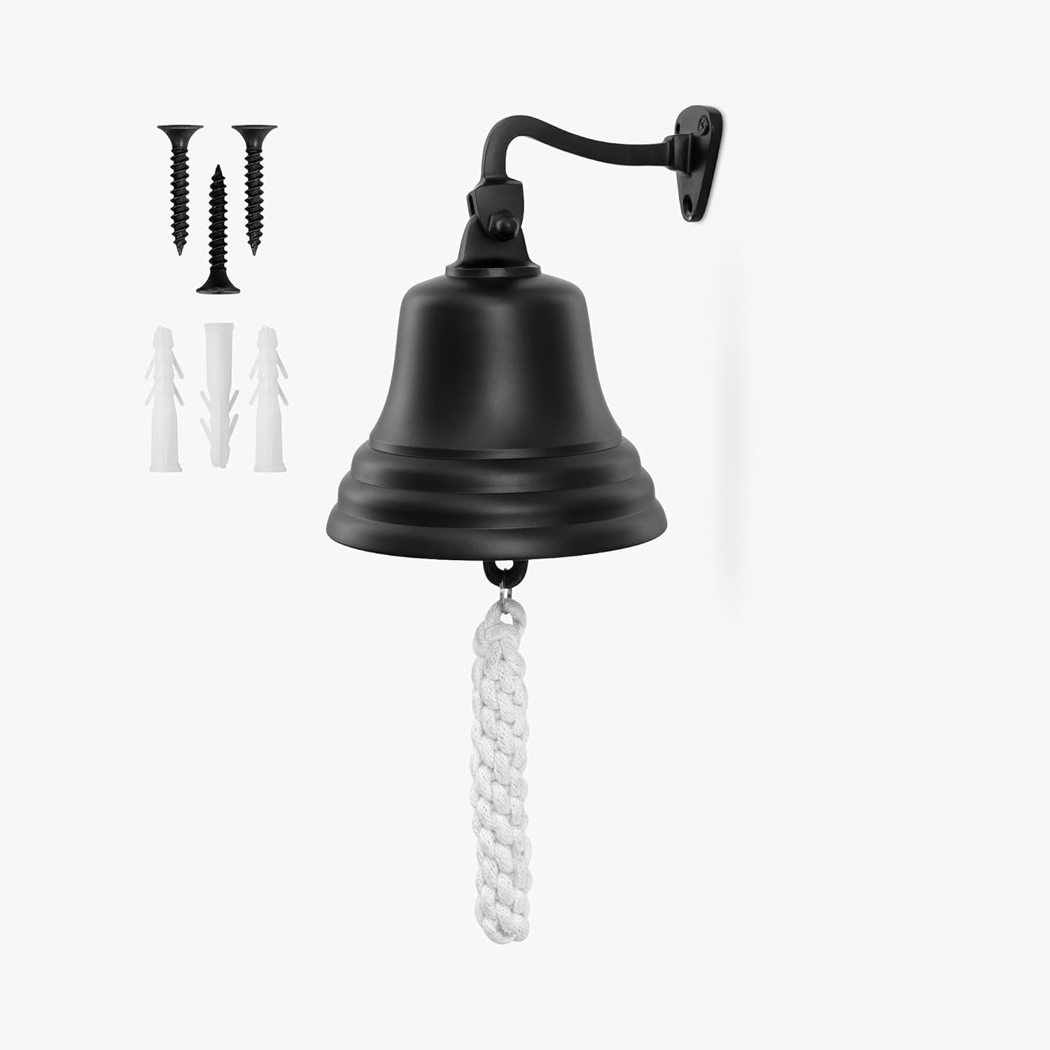 Assorted Collection Last Order Bell - Bar Accessories for Home Pub Handbell Wall Mounted Barbell Nautical Decorations &ndash; Unique Black Bell with Crisp Loud Sound Ideal for Christmas, Reception, Pubs 6" image number 6