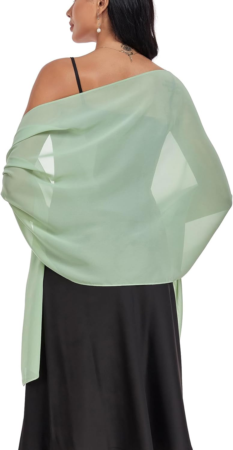 Shawls and Wraps Soft Chiffon Scarve Scarf for Evening Party Dresses Wedding Stole, Champagne1, One Size image number 7