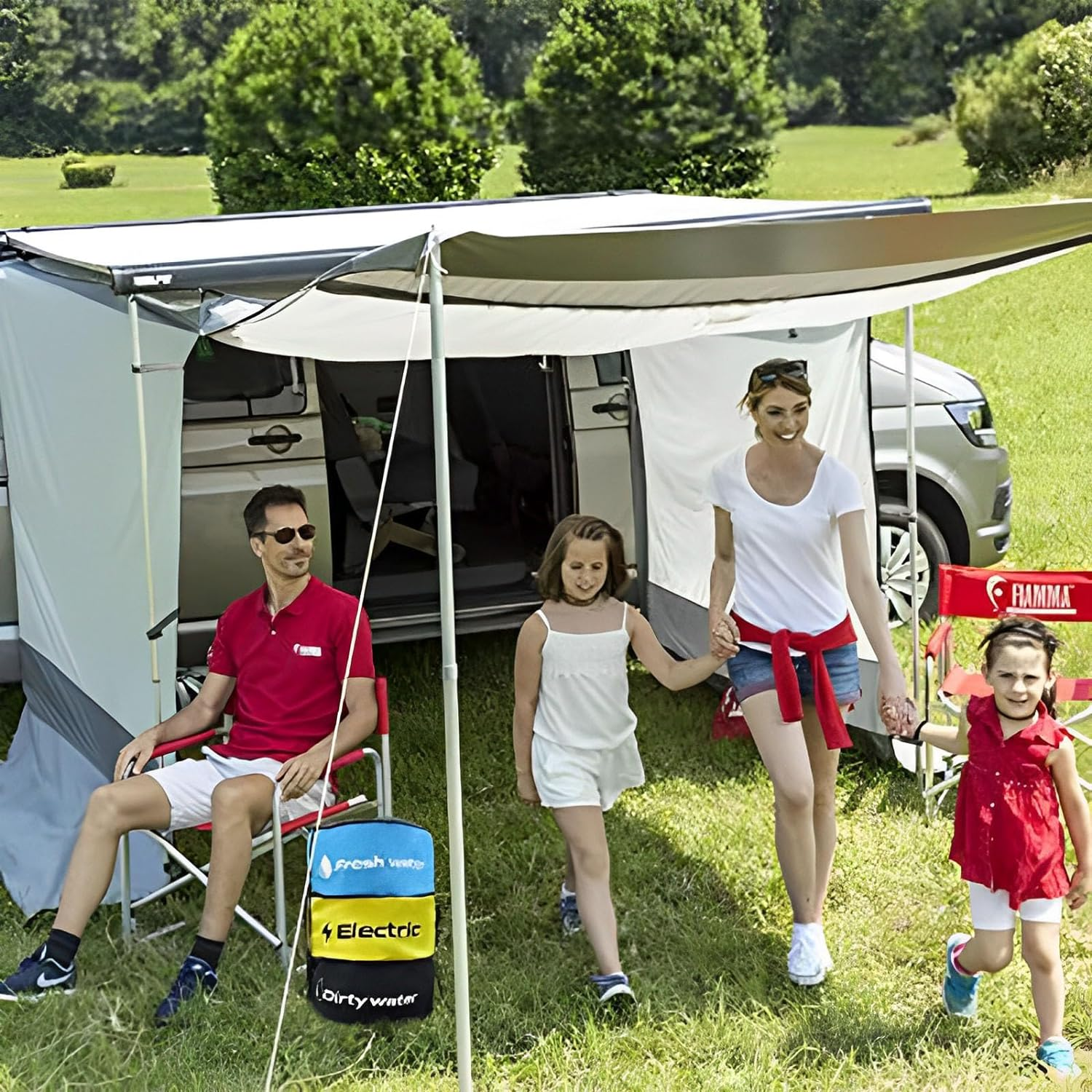 3 Pack RV Hose Storage Bag with Identification Tags,3 Colors Waterproof Camper Accessories for Sewer Hoses, Fresh/Black Water Hoses and Electrical Cords image number 5