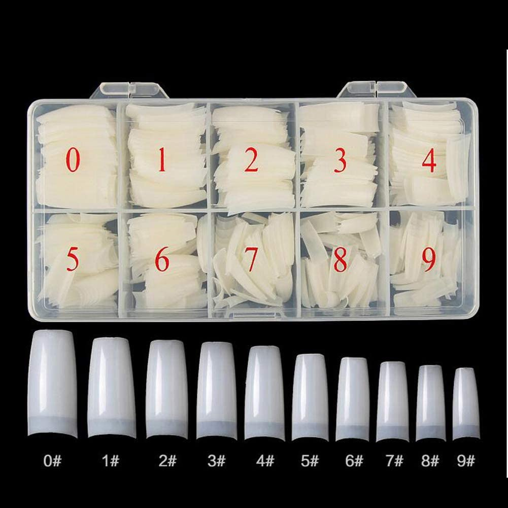 Haobase 500Pcs Nails Natural French False Nails Fake Nail Tips image number 1