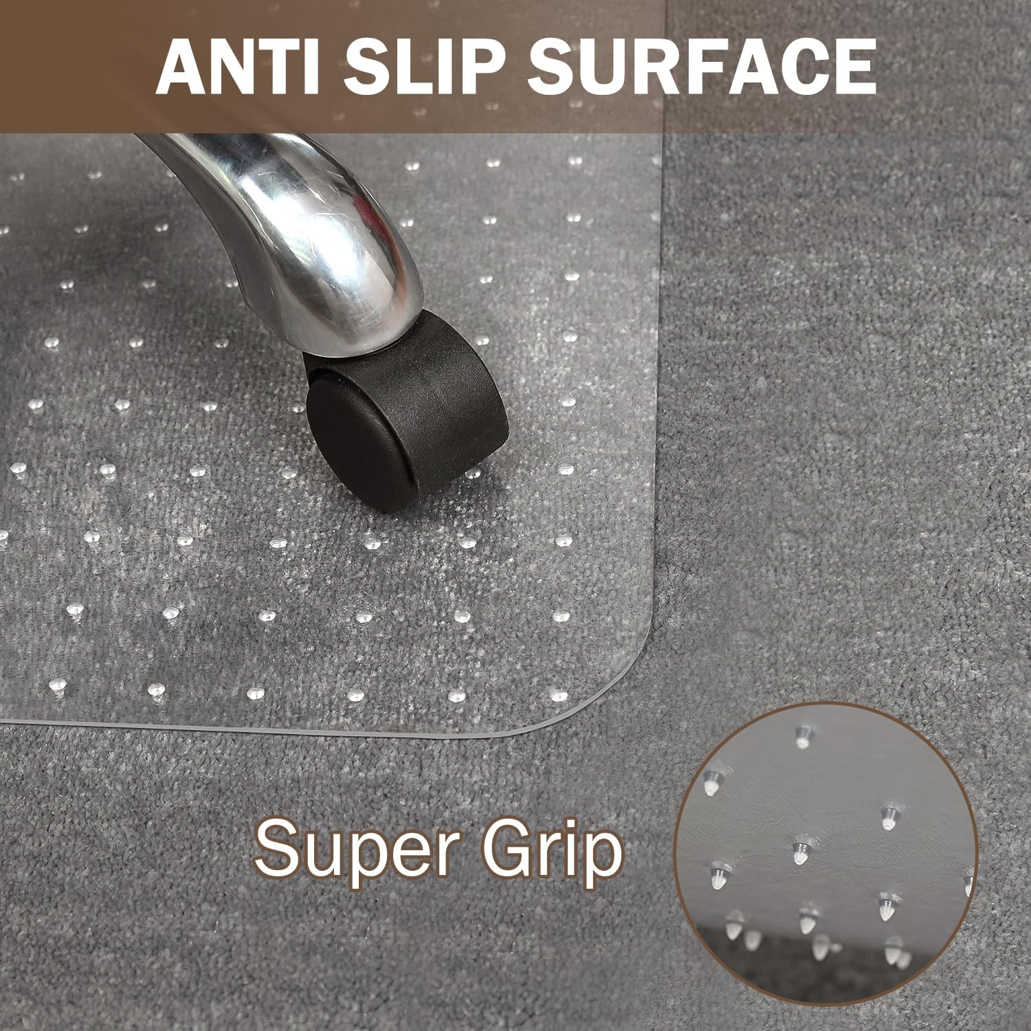 Carpet Protector Mat, 140X90Cm Anti-Slip Floor Mat for Office, Desk & Gaming Chairs image number 6