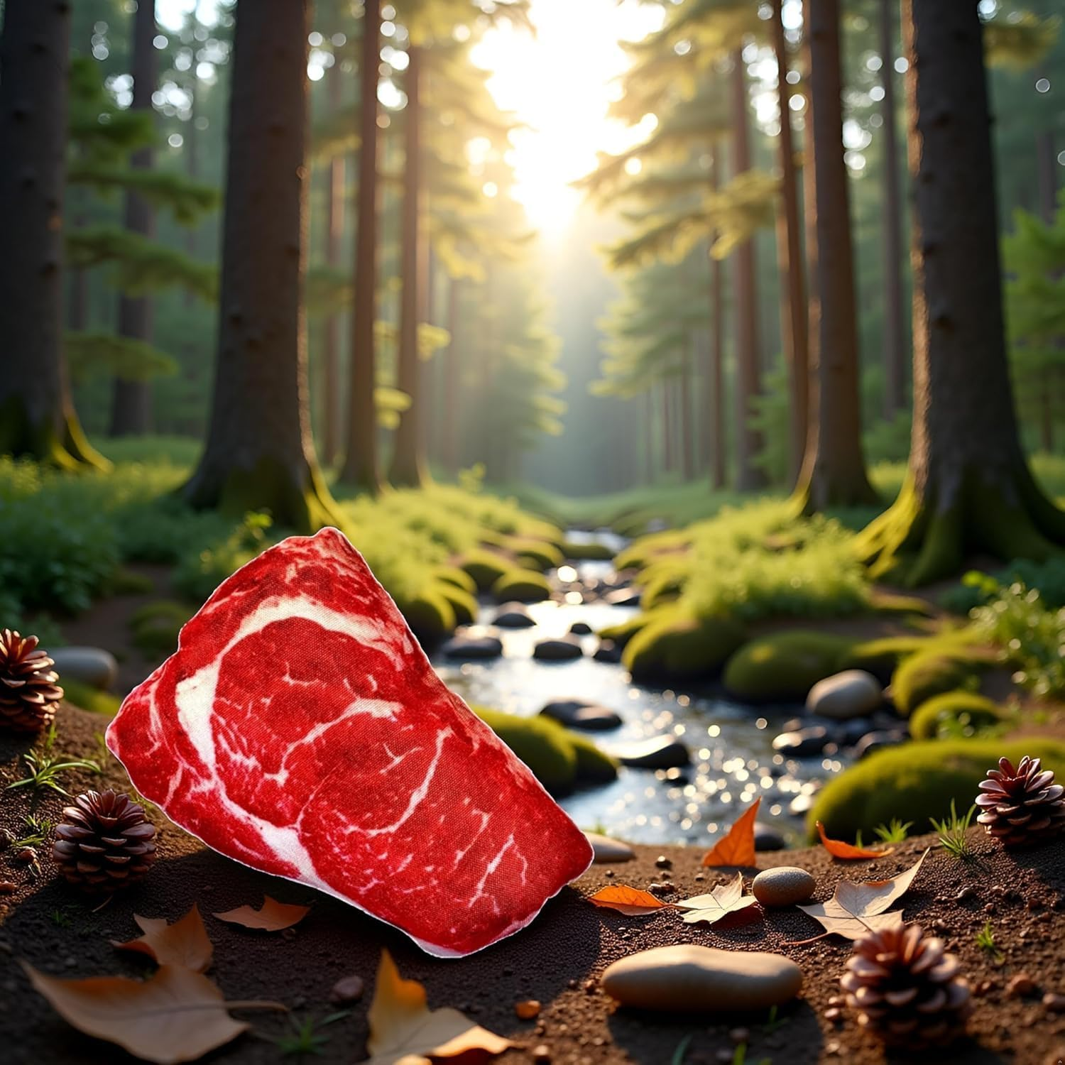 Clockjuan 2Pcs Realistic Food Steak Plush Dog Squeaky Toy, Soft Food Shape Pet Chew Toy for Small Medium Dogs and Non-Aggressive Chewers, Puppy Teeth Clean Chew Toys image number 6