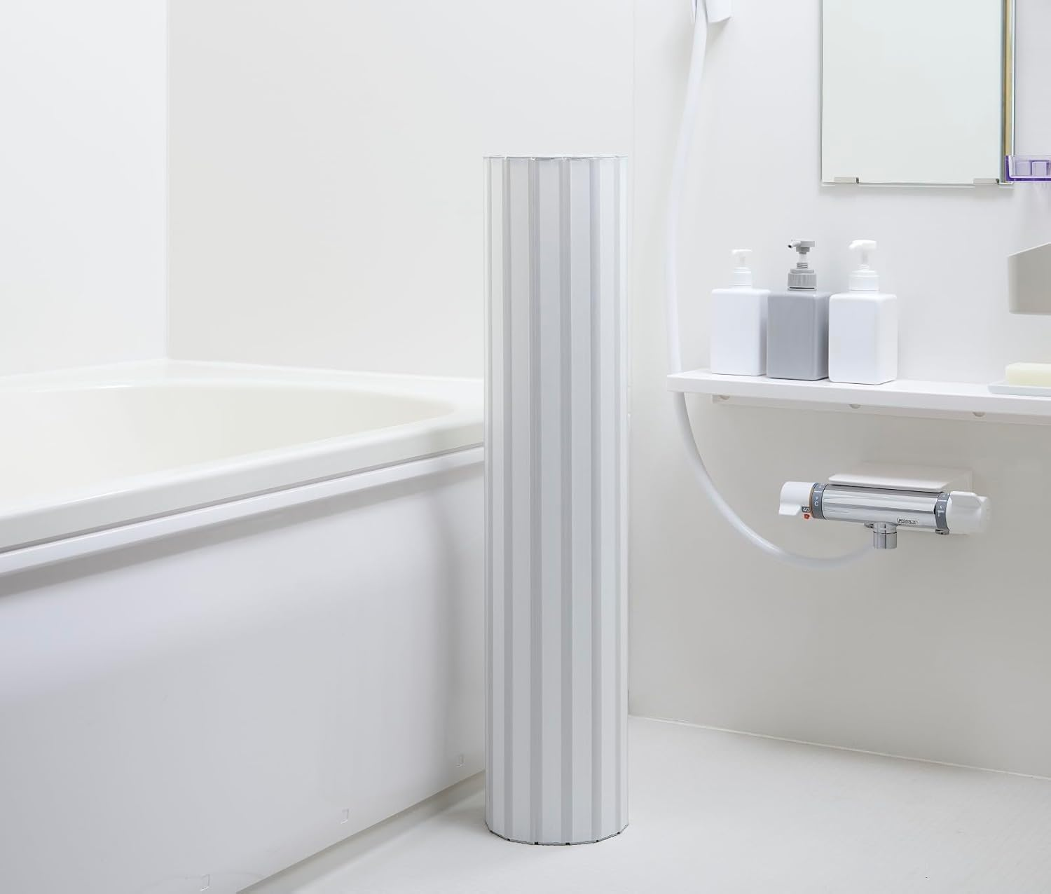 Mie Sangyo M14_WH Ag+ Silver Ion Antibacterial Treatment Mildew Resistant Shutter Bath Lid, Product Size 27.6 X 56.7 Inches (70 X 142.5 Cm), Made in Japan image number 5