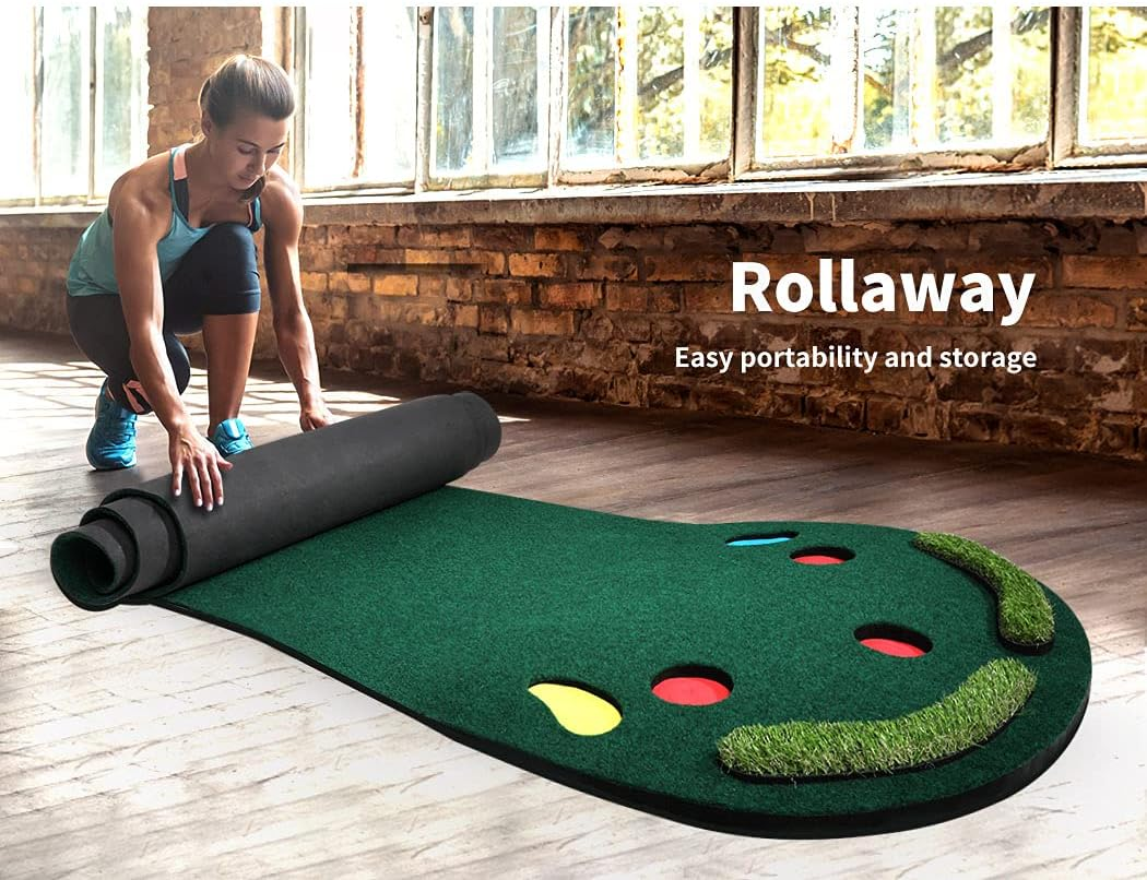 Centra 3M Golf Putting Mat Practice Training Indoor Outdoor Green, Garden Home Golf Portable Slope Non-Skid Hitting Mats for Backyard Driving image number 6
