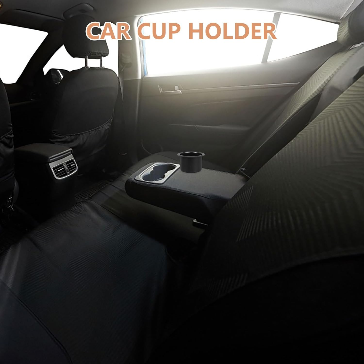 CLISPEED 2Pcs Stainless Steel Cup Holder Insert for Sofa Poker Table Easy Installation Drop Drink Holder Stable Secure Design Elegant Black Finish image number 1