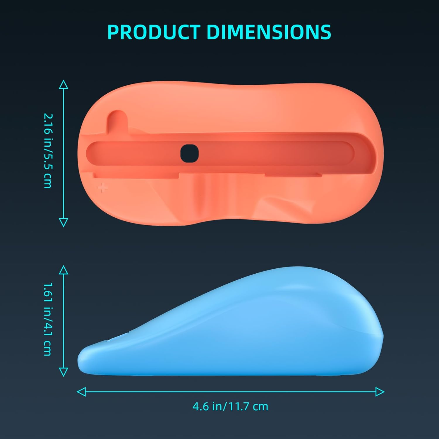 Gaming Controller Mouse Adapter for Switch 2,Ergonomic Design, Place-And-Play Setup, Blue and Orange,2-Pack (Orange Blue A) image number 3