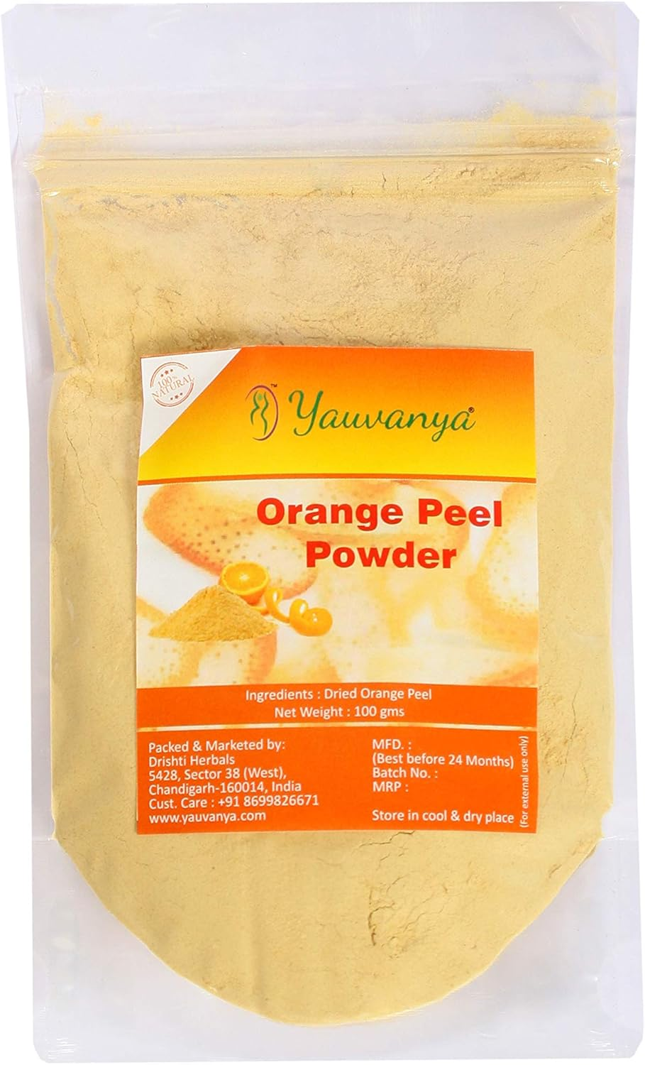 Yauvanya Orange Peel Powder - 100 Gms image number 3