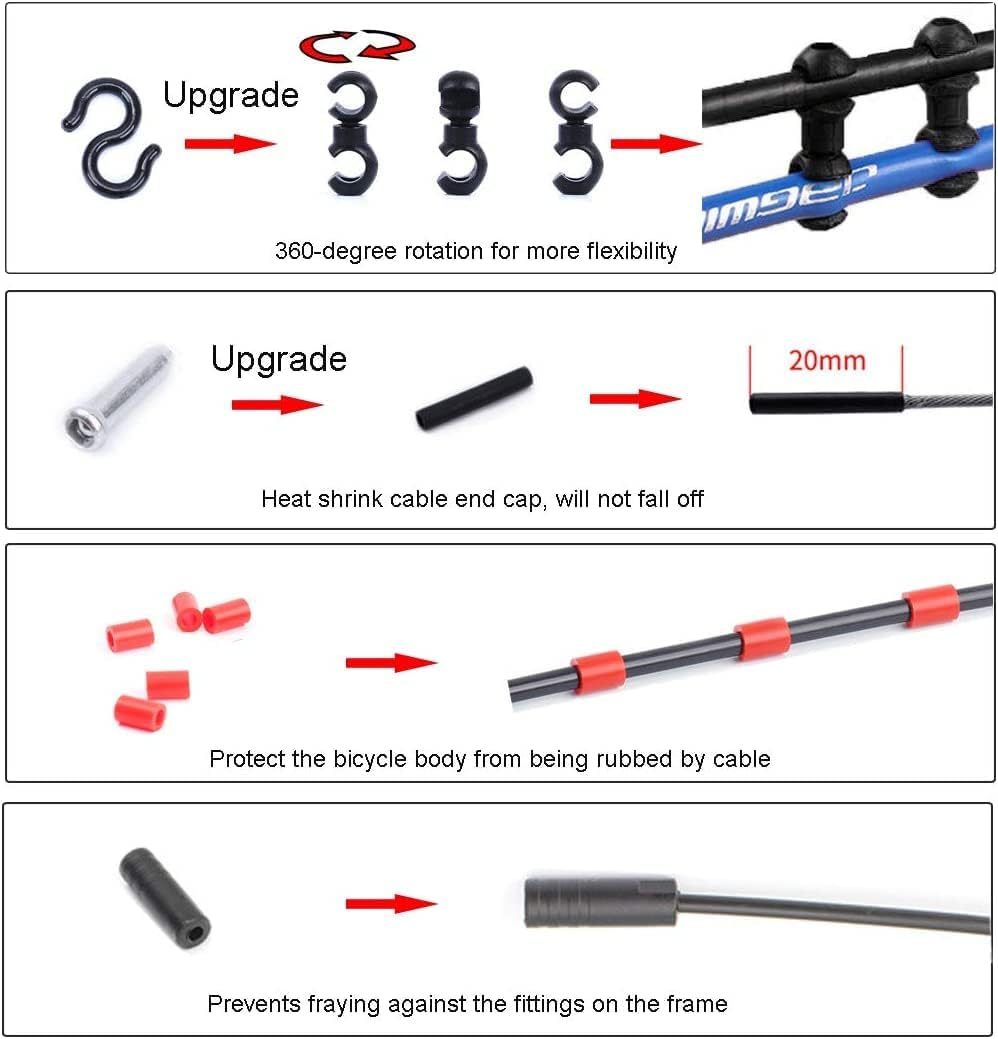 2-In-1 Universal Bicycle Brake and Gear Shift Cable Wire Kit + Housing Kits for Road Mountain Bike Cycling image number 4