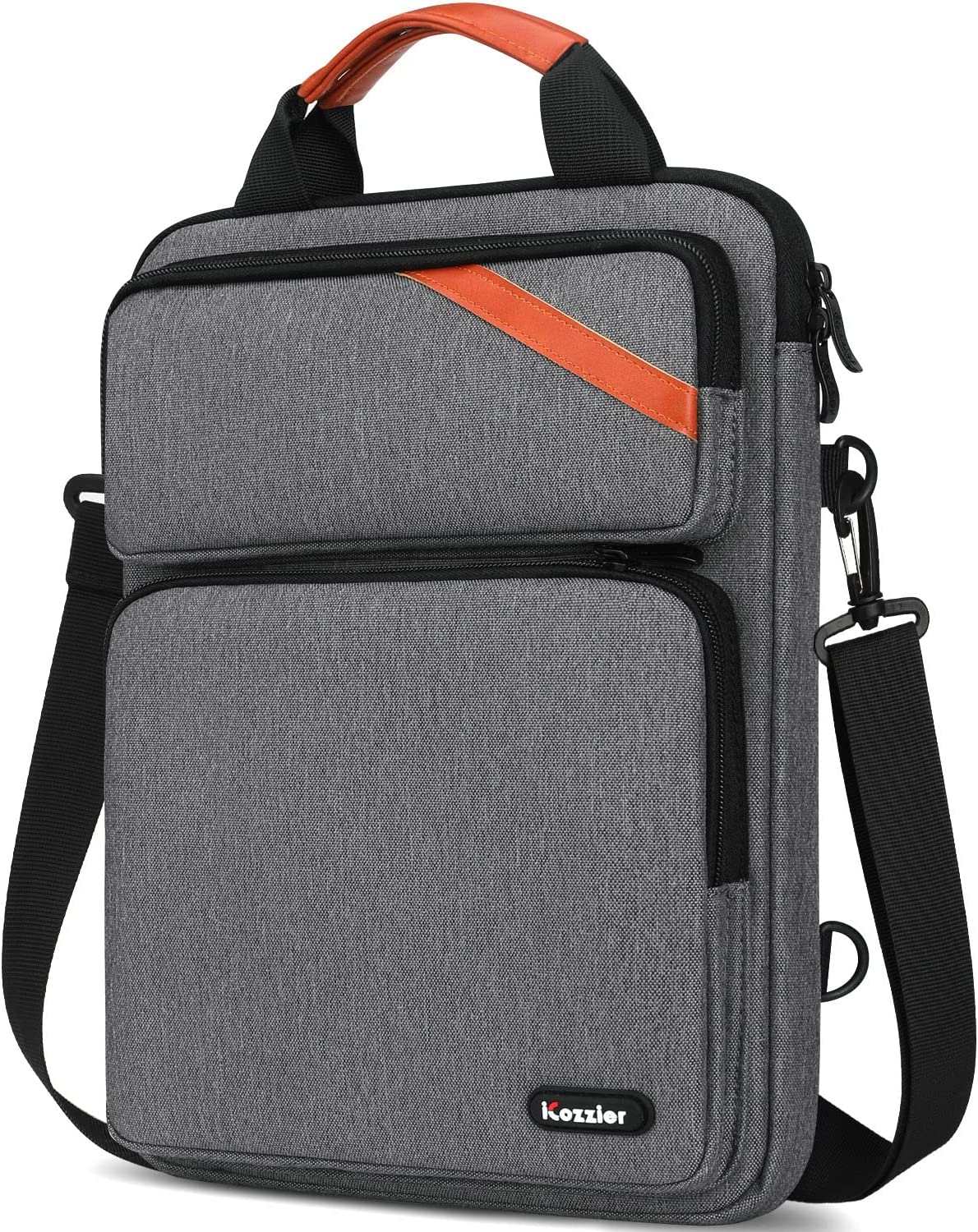 Icozzier 13-13.3 Inches Laptop Messenger Shoulder Bag, Vertical Double Pockets Notebook Laptop Business Briefcase Handbag for 13.3 Inch Macbook image number 2