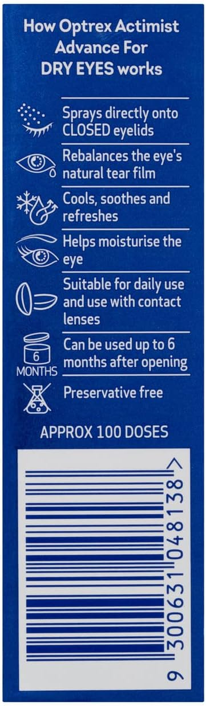 Optrex Actimist Advance Preservative Free Dry Eyes Spray 10 Ml image number 6