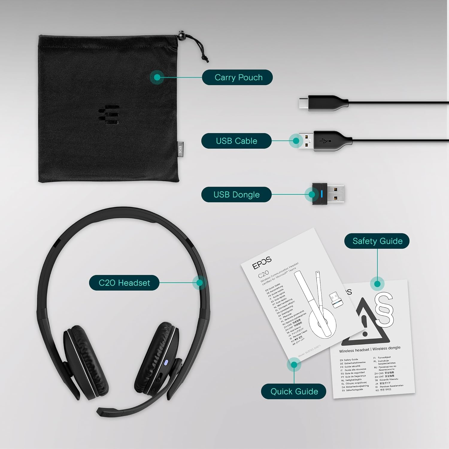 EPOS C20 Wireless Communication Headset image number 1