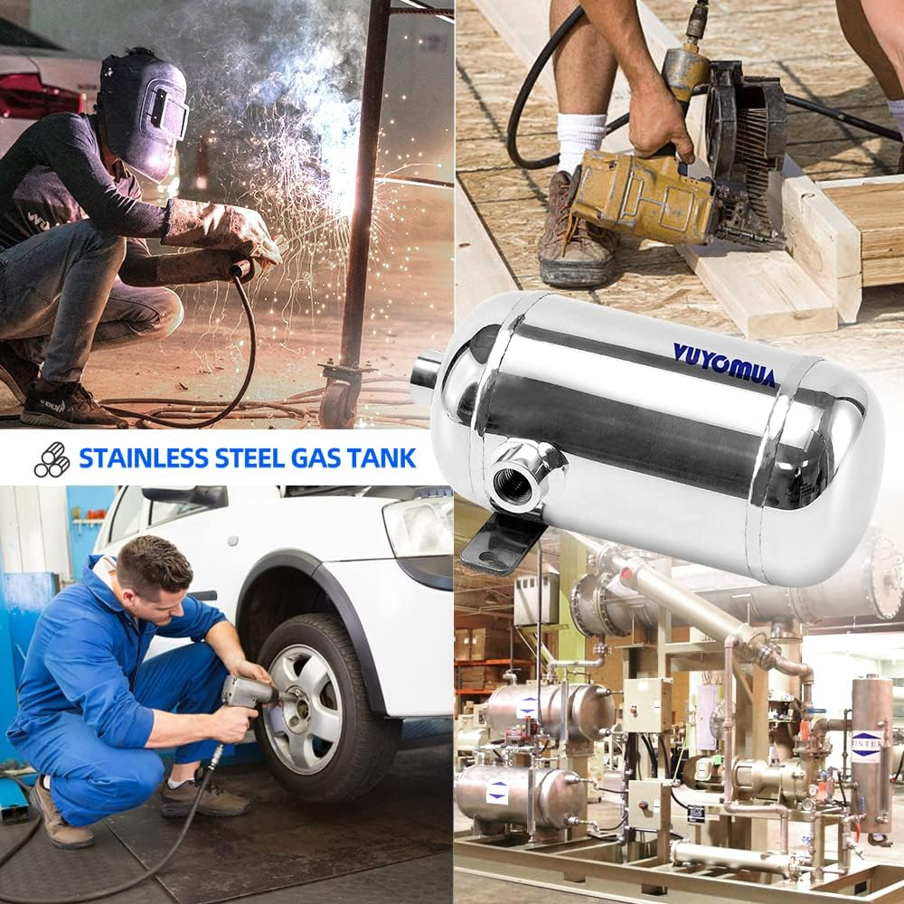 304 Stainless Steel High Pressure Mini Small Portable Air Tank Air Reservoir Water Storage Tank (0.5L-SG) image number 2