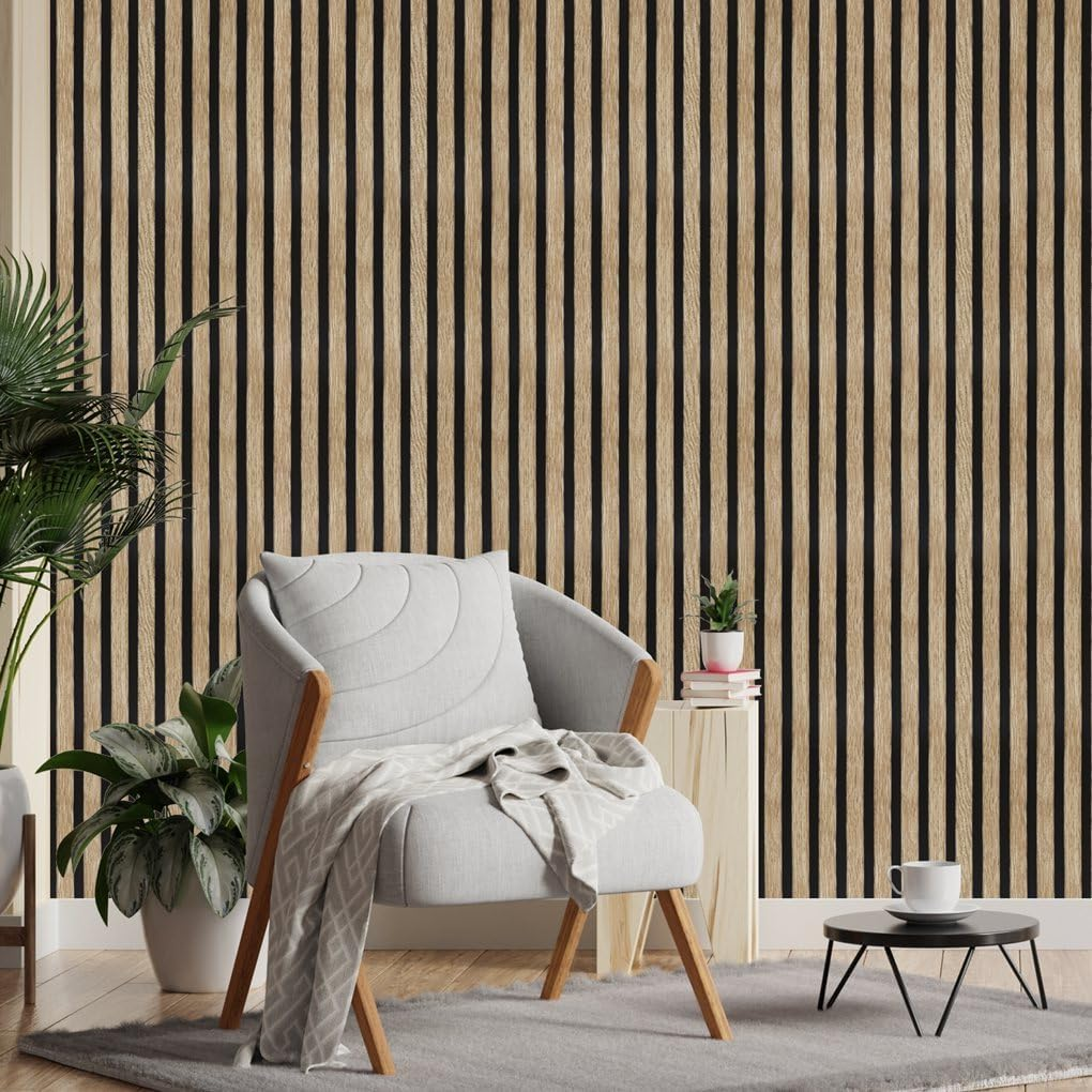 Arthome Wood Grating Wallpaper 43.5X305Cm Self-Adhesive Removable Peel and Stick Wallpaper Vinyl Decorative Wood Stripe Grain Paper Natural Wooden Slats for Furniture Easy to Clean image number 5