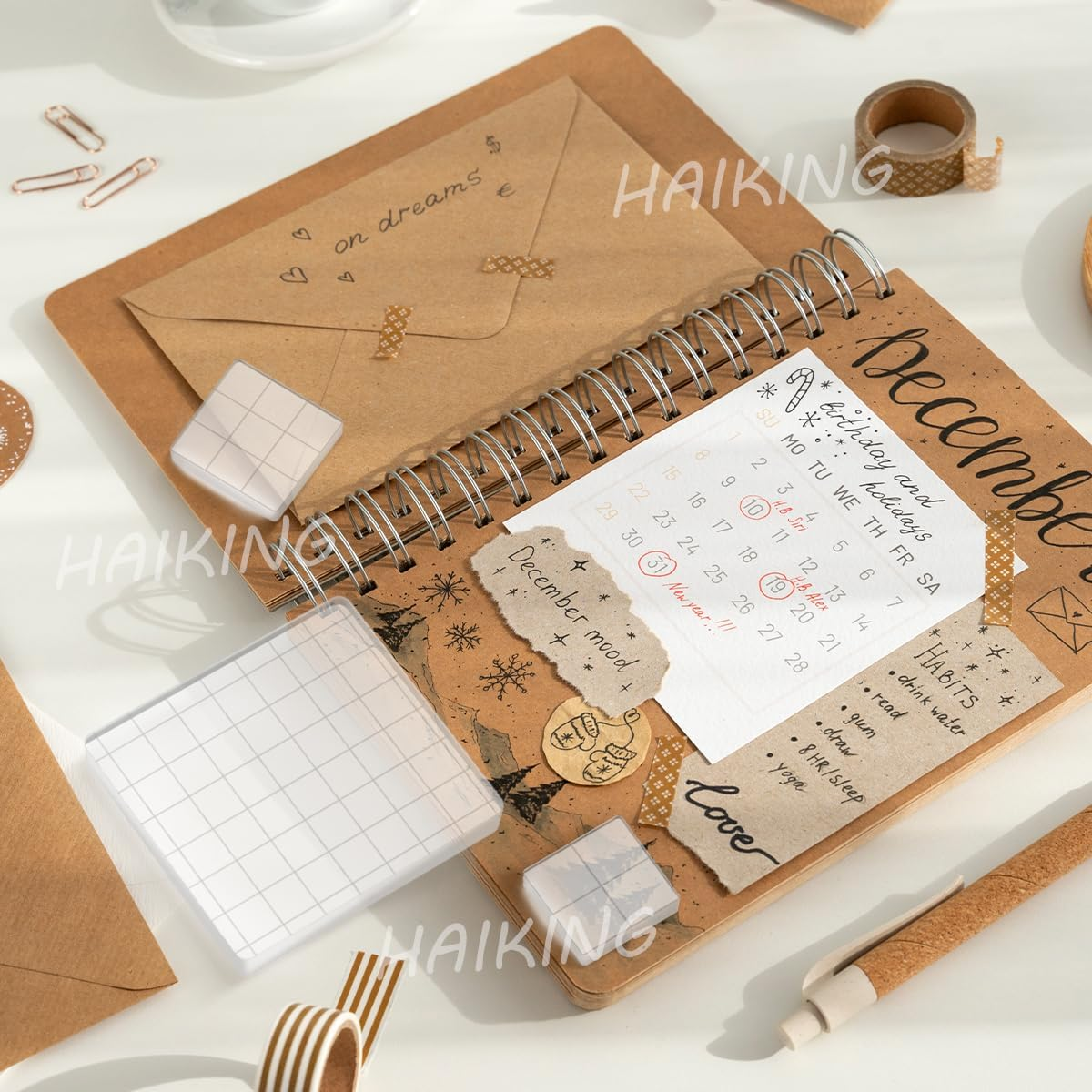 HAIKING Clear Stamping Tools, 6 PCS Acrylic Block Pad for Scrapbooking, Crafts Making (6 Sizes) image number 6