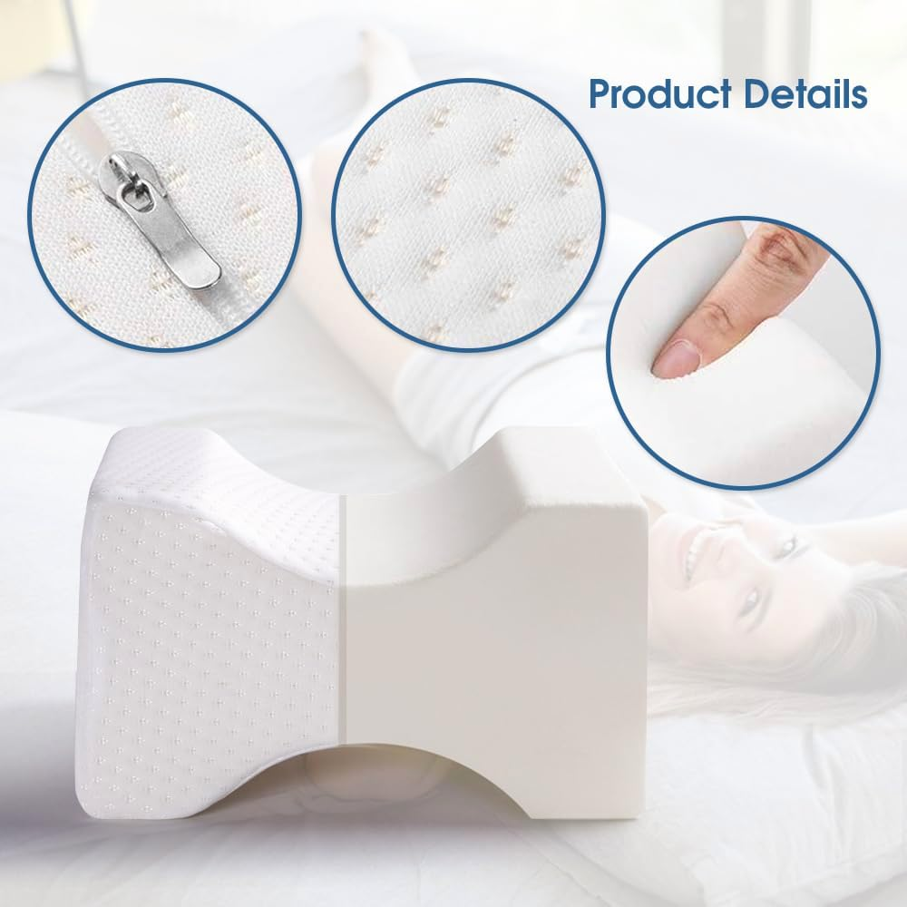 Felic Knee Pillow for Side Sleepers, Comfort Memory Foam between Legs Pillow Leg Pillow for Side Sleeping, Elevation Pillow for Pregnancy, Hip Pillow Suitable for Knee Hip and Lower Back Pain (1-Pack) - 1-Pack image number 3