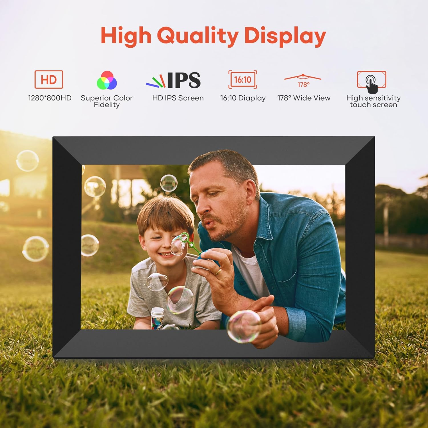 Frameo 10.1 Inch Wifi Digital Picture Frame, 1280X800 HD IPS Touch Screen Photo Frame Electronic, 32GB Memory, Auto-Rotate, Wall Mountable, Share Photos/Videos Instantly via Frameo App from Anywhere image number 2