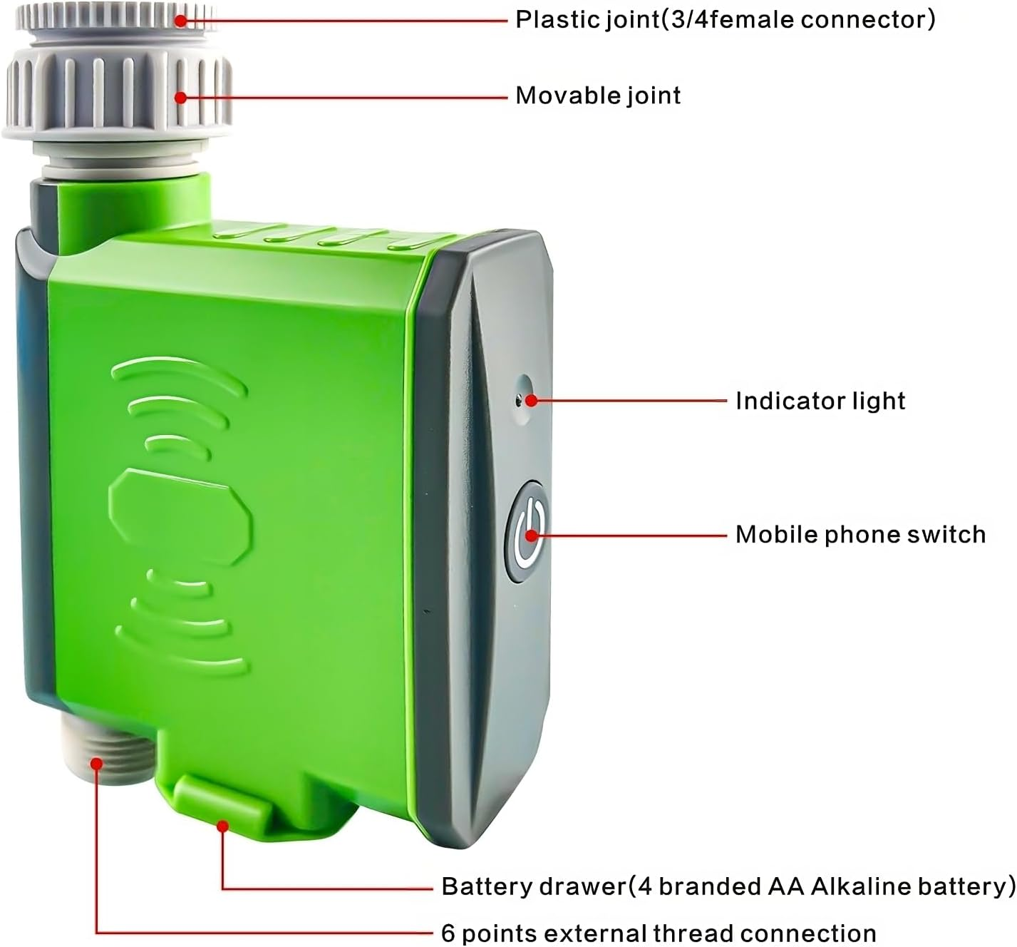 Automatic Watering Timer for Garden, Balcony, Greenhouse and Outdoor Plants with Weekly and Daily Programmes (Large LCD) image number 4