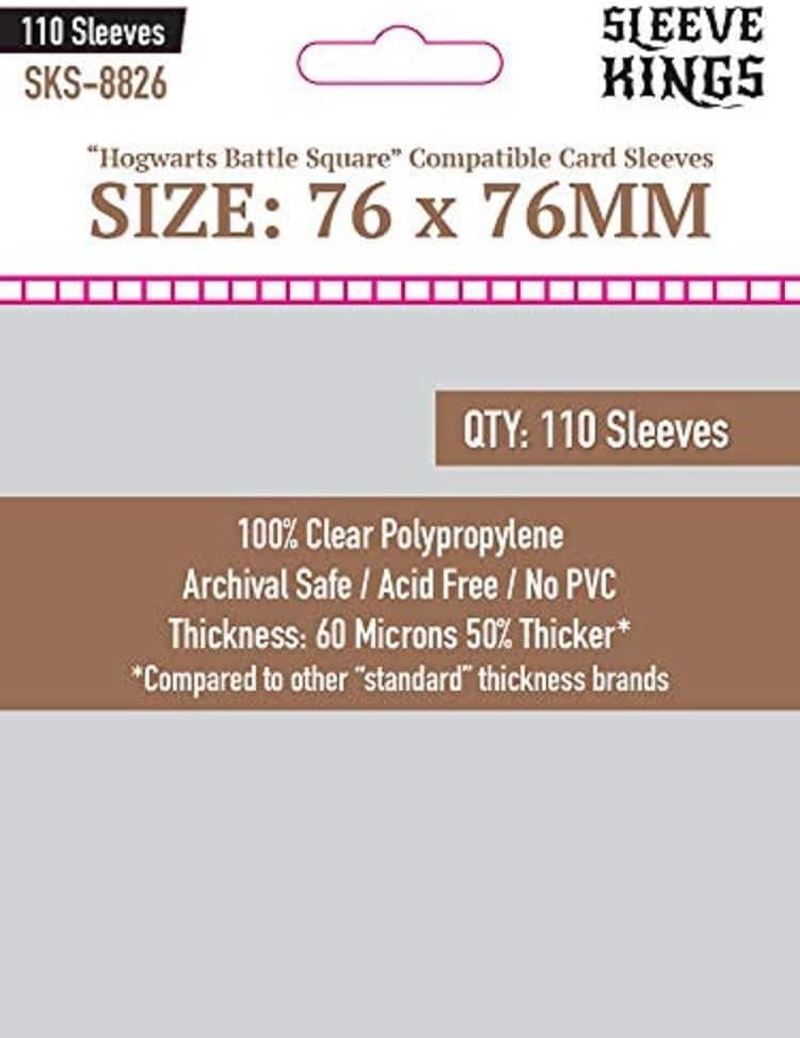 Sleeve Kings Board Game Hogwarts Battle Square Compatible Card Sleeves 110-Piece Pack, 76 Mm X 76 Mm Size