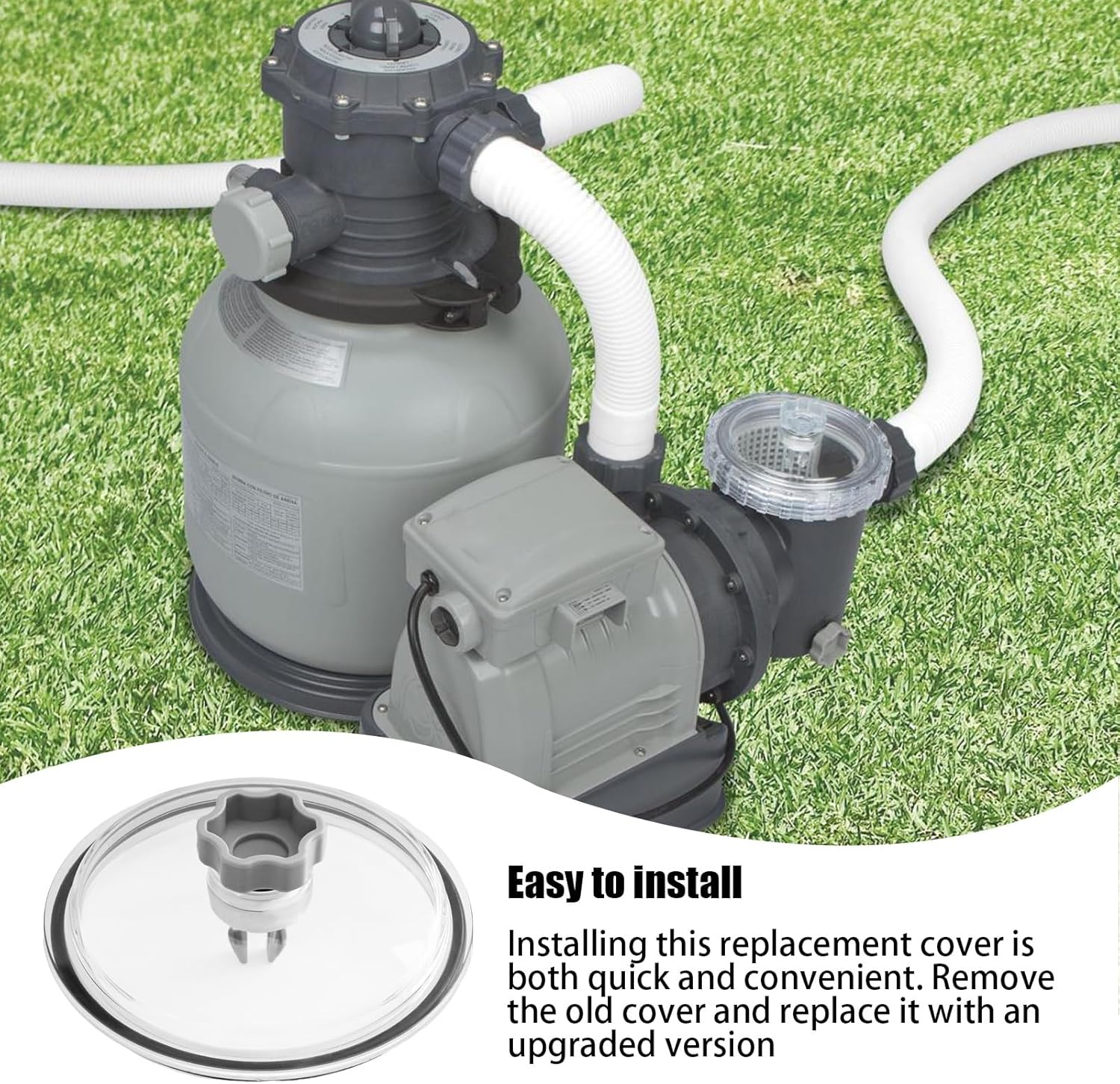 Swimming Pool Pump Trap Cover &ndash; Durable Replacement Lid with Valve and 2Pcs O Rings, Transparent Filter Container Cover for Efficient Water Circulation | Compatible with up Ground and Inground image number 5