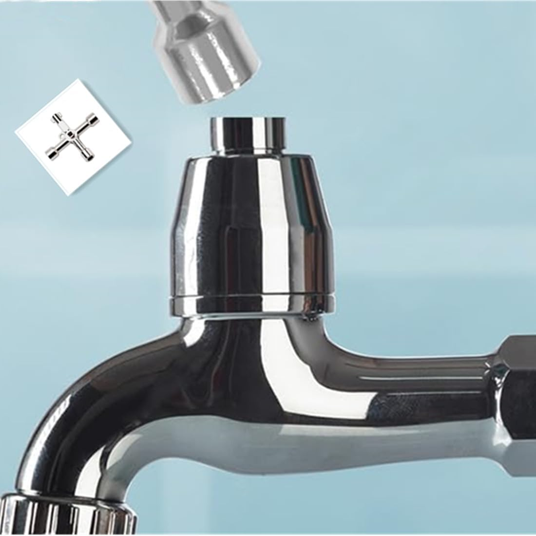 3 Pack 4-Way Multi-Functional Universal Cross Key,Plumbing Key Wrench,Electric Cabinet Keys，Gas Meter Keys,Electricians Valve Tools (Silver) image number 3