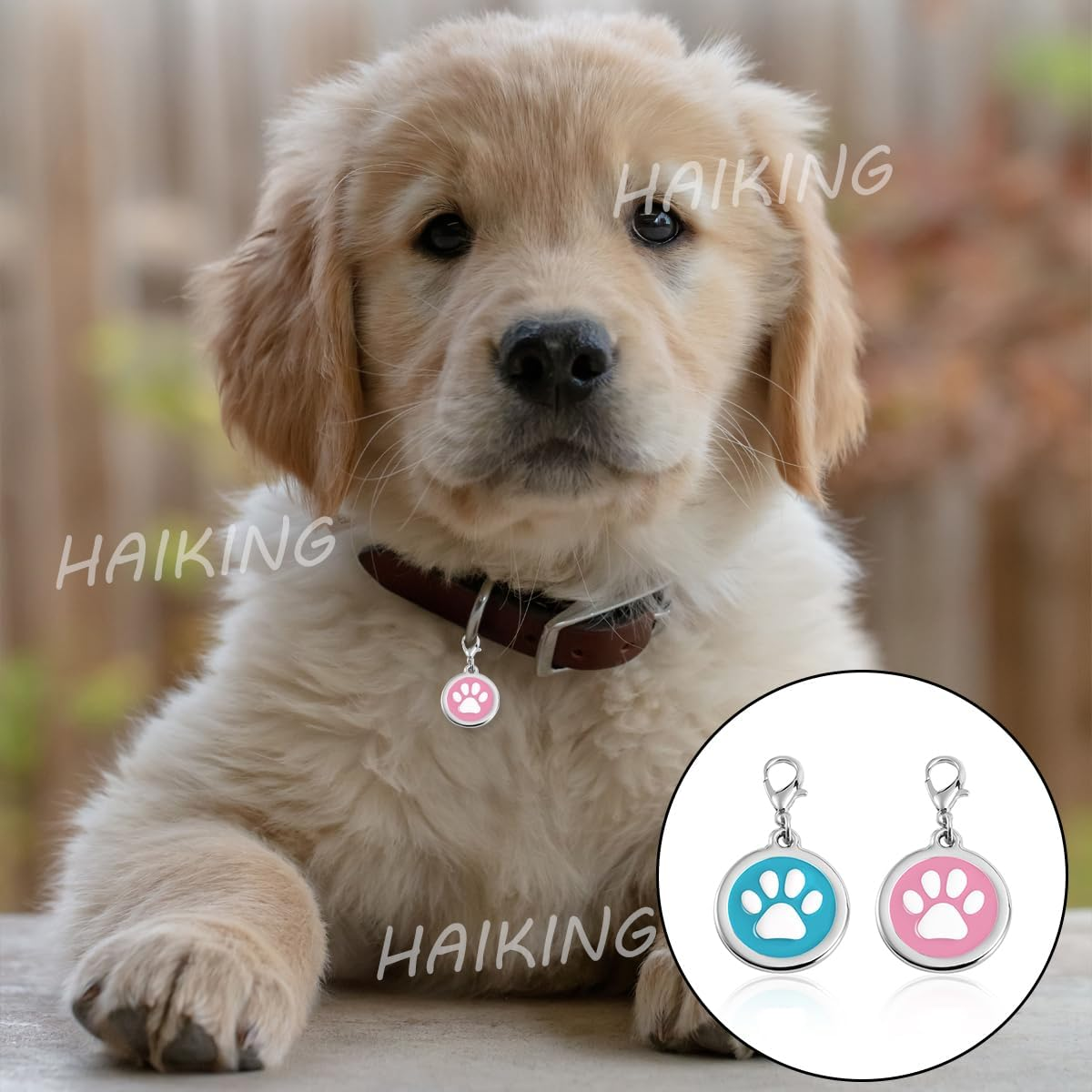 HAIKING Pet Tags, 2 Pcs Dog Personalized Name Tags for Dogs, Cats, Pets (Pink, Blue.Personalized Customization Is Not Provided and Needs to Be Customized by Oneself.) image number 6
