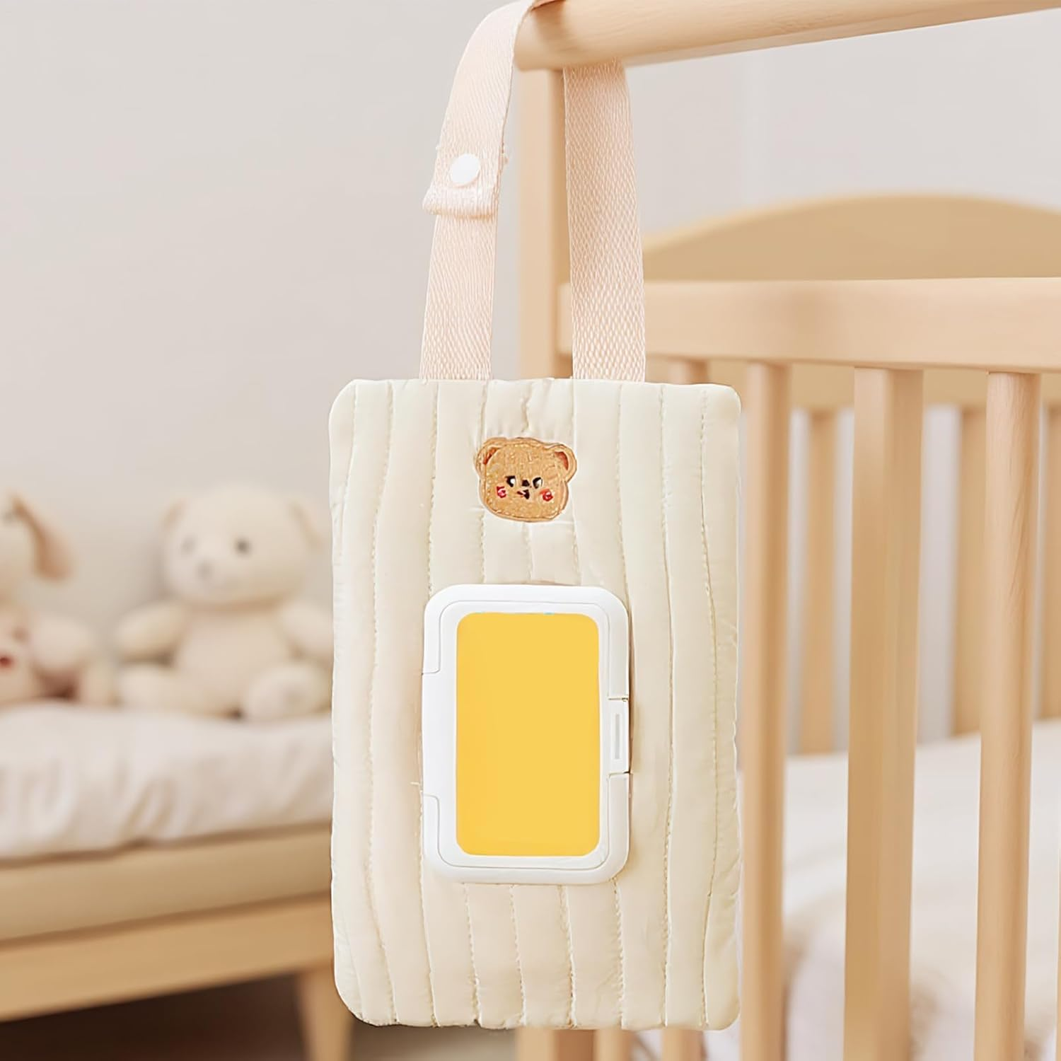 Baby Wipes Travel Case - Hangable Wipes Storage Container | Reusable Quick Refillable Portable Outdoor Travel Stroller Accessory for Girl Boy image number 5