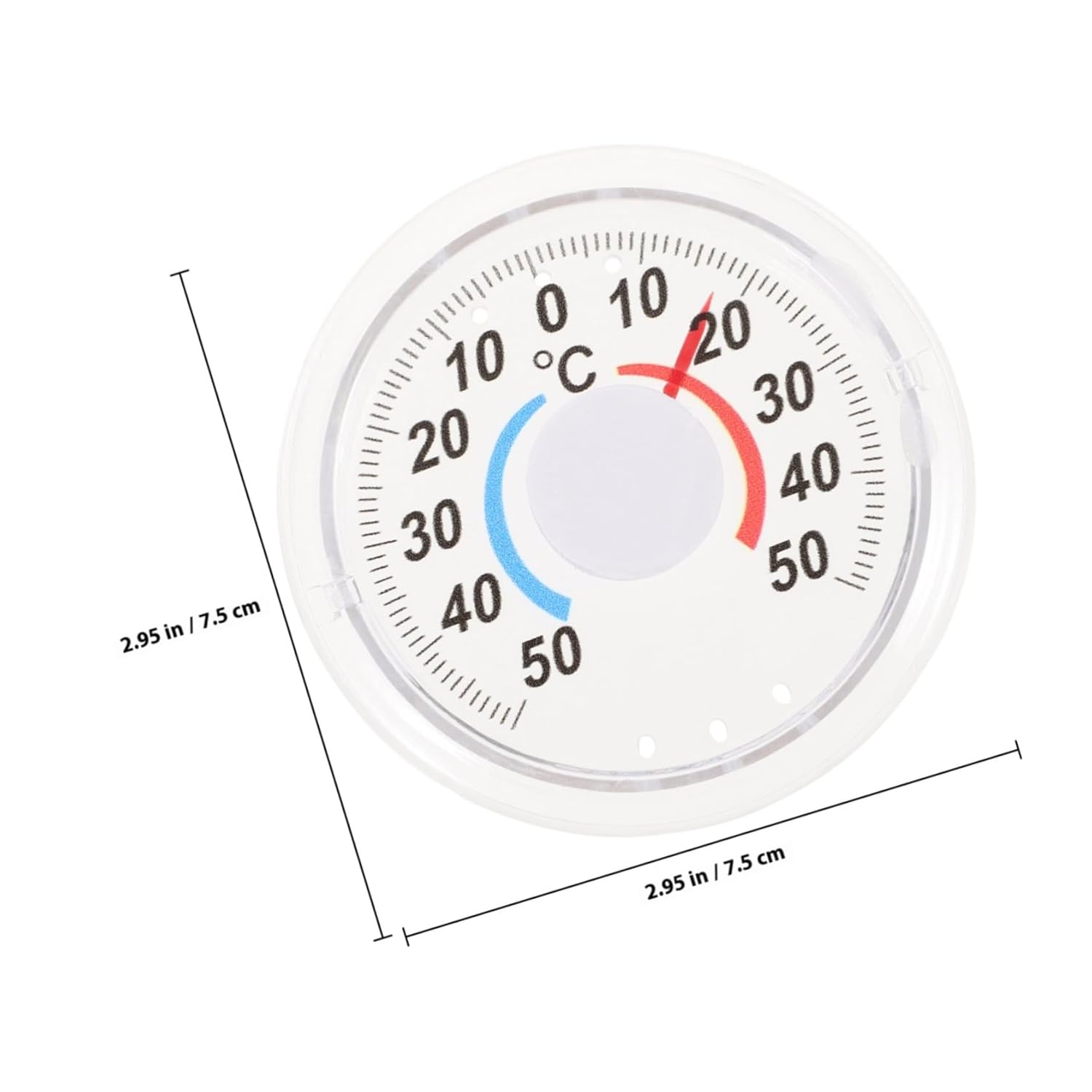 STAHAD 3Pcs Indoor Wooden Thermometers with Dual Fahrenheit Celsius Display Hanging Temperature Gauges for Home School Shop Use Silver image number 4