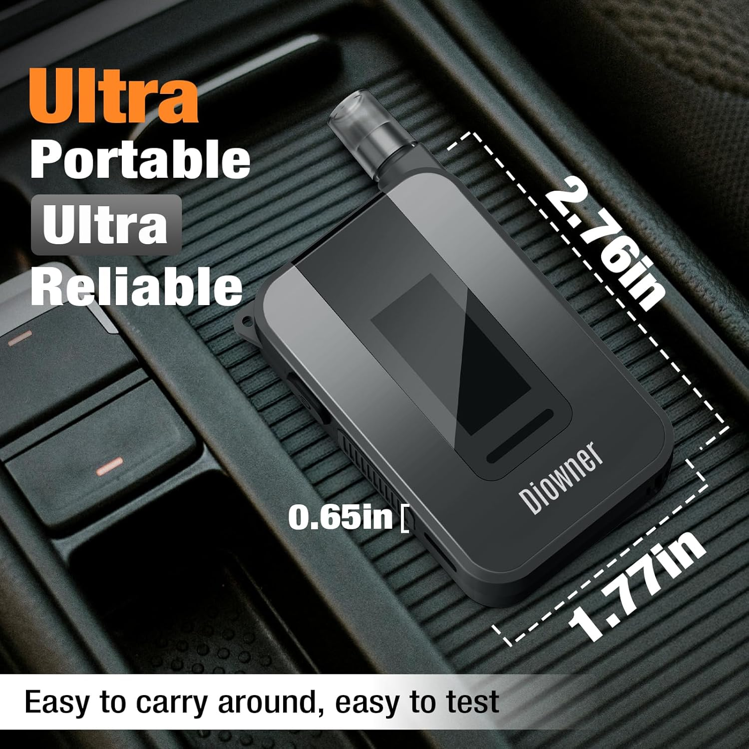 Portable Breathalyzer, Pro-Grade High Accuracy Breathalyzers for Alcohol with IPS Digital Display & Personal Breathalyzer 10 Mouthpieces, Ideal USB Rechargeable Alcohol Tester for Car/Home Use (Black) image number 6