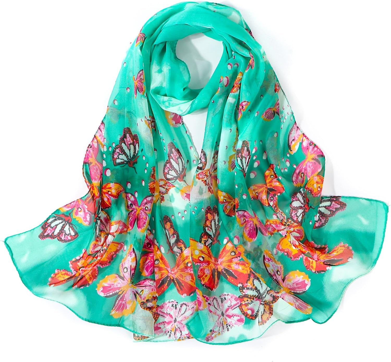 Lamca Chiffon Scarf - Ladies Scarves Lightweight Fashion Floral Print Scarf for Women UK