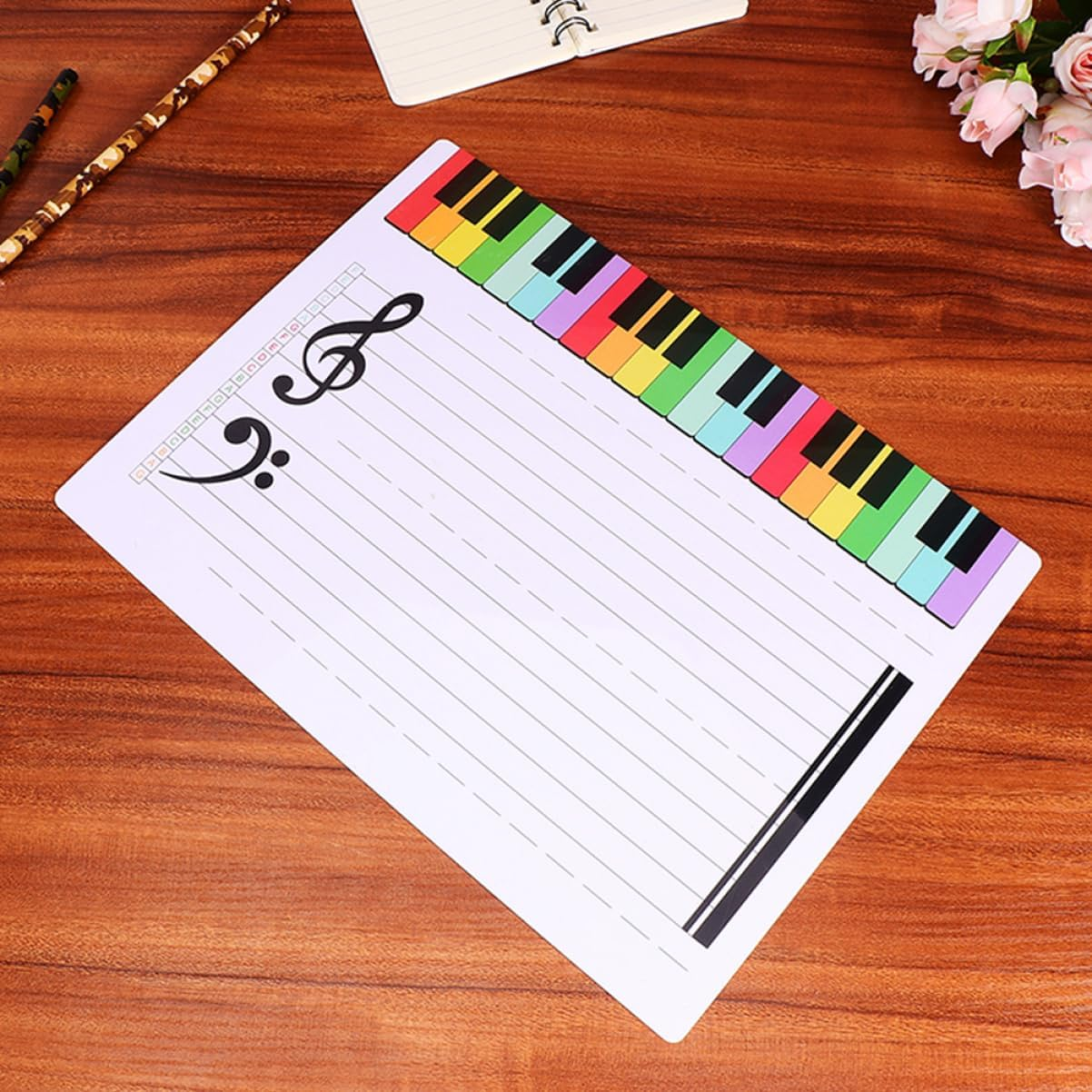 DOITOOL Erasable Whiteboard Music Staff Writable Music Teaching Practice Board for Fun Learning image number 4