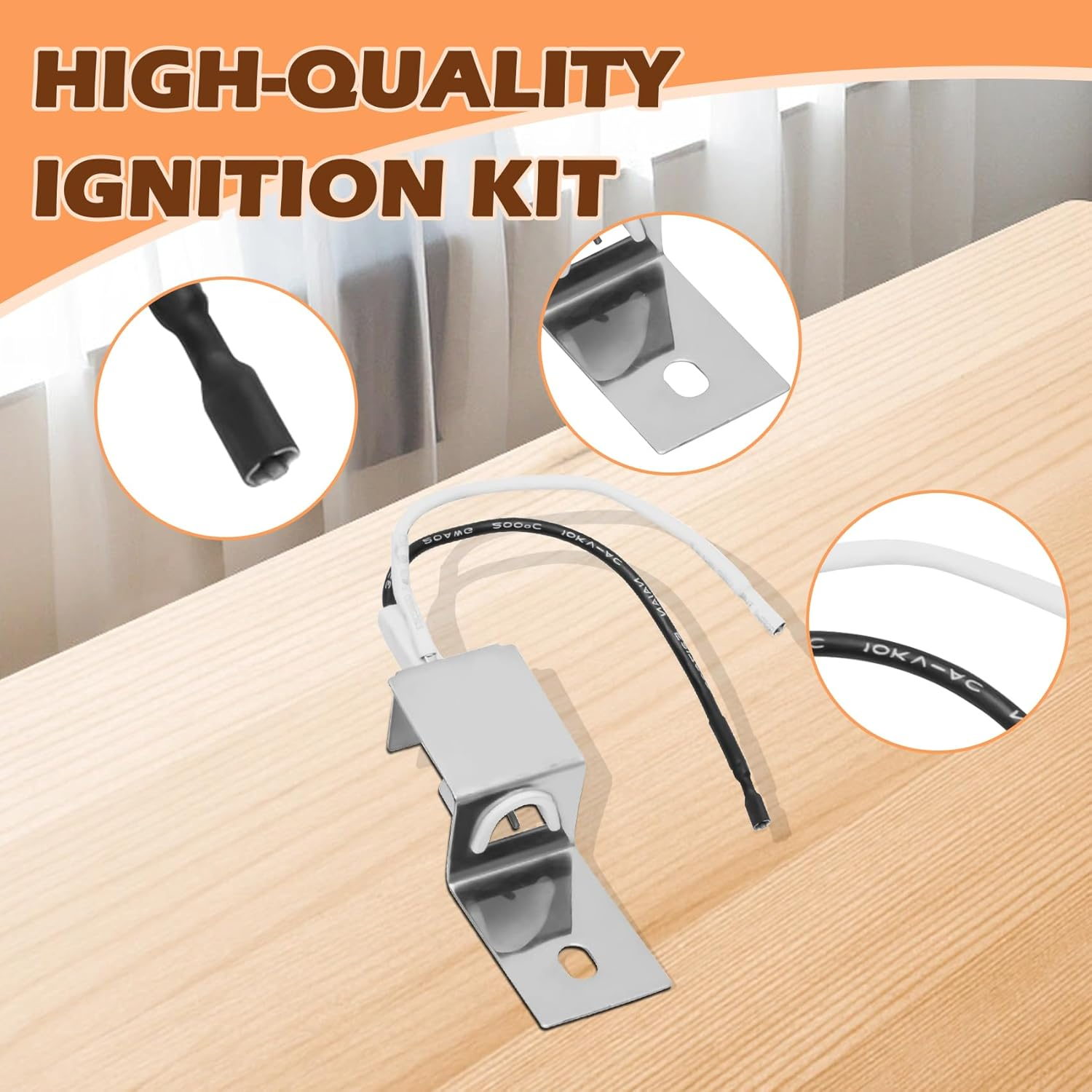 63788 Grill Igniter Kit for Weber Q3200 Q320 Gas Grill Igniter Replacement Parts, Electronic Push Starter Ignition Kit for Weber Q3200 Q320 Portable Grill Starter Replacement Parts 57067001 image number 2