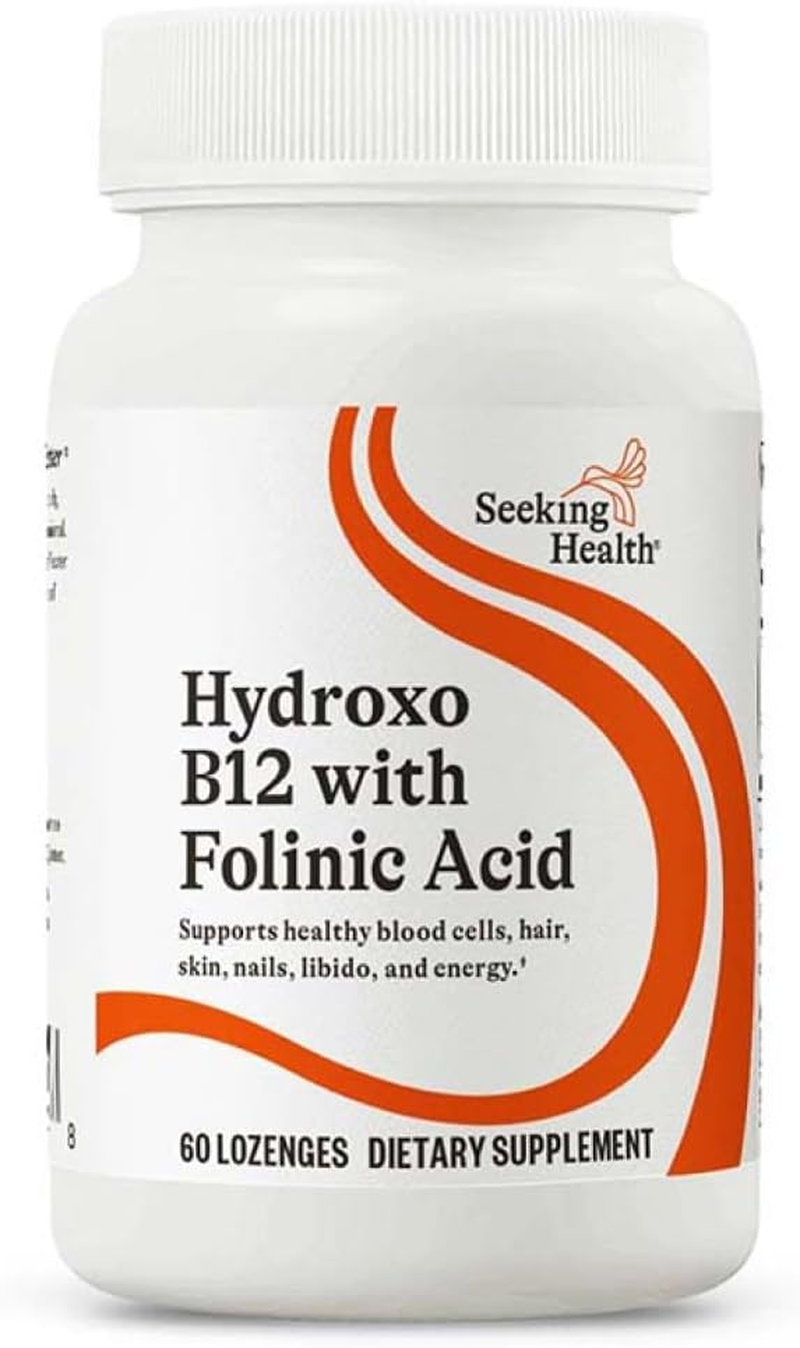 Seeking Health | Hydroxo Vitamin B12 with Folinic Acid | 60 Vegan Lozenges | 1000 Mcg Vitamin B12 and 800 Mcg DFE Folate image number 2