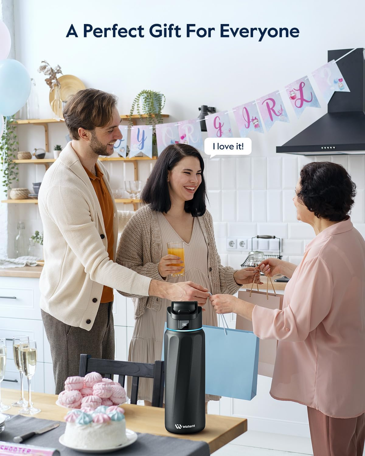 Boost Smart Water Bottle with Reminder & Tracker, Double Wall Vacuum Insulated Bottles Stainless Steel, 32Oz Bpa-Free Wide Mouth for Gym, Office, School, Ideal Gift for Christmas, New Year - Mauve image number 3