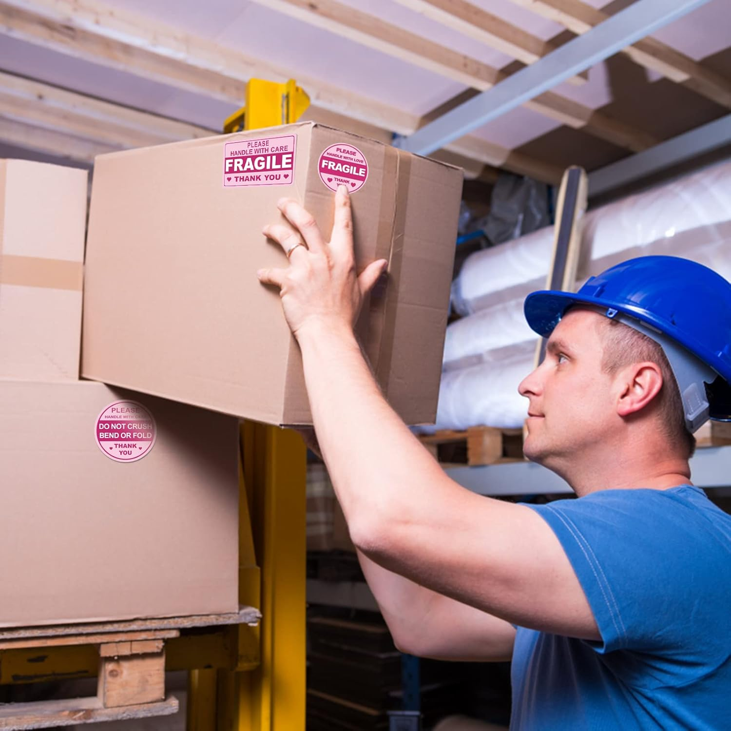 600 PCS Fragile Stickers for Shipping Do Not Trample or Fold Stickers Do Not Drop Labels for Shipping Mailing Envelops Cartons Pallets Adhesive Labels image number 5