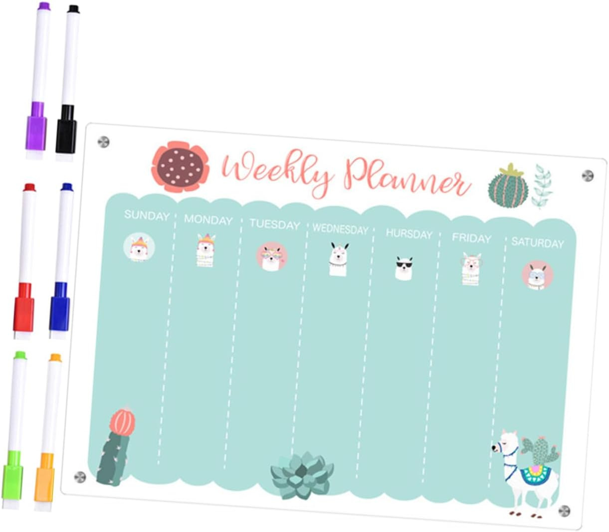 NUOBESTY Magnetic Fridge Board Dry Erase To-Do List Daily Schedule Message Board image number 3