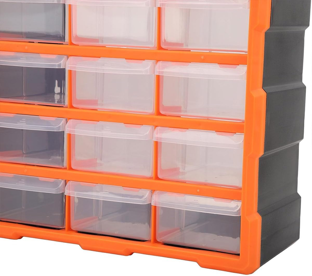 AIMALL Tool Storage Cabinet with Clear Drawers &ndash; Plastic Organiser Chest with Dividers for Screws, Crafts, Sewing, Hardware &ndash; 11.6"X6.5"X7.5" / 15"X6.5"X18.9" image number 4