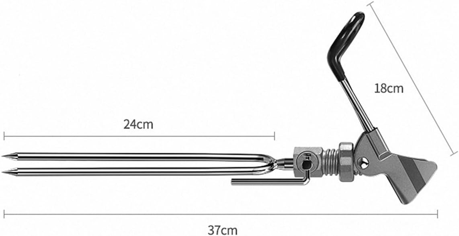 Fishing Rod Holder, 360&deg; Adjustable, Universal, Red, Stainless Steel, Surface Mount image number 1