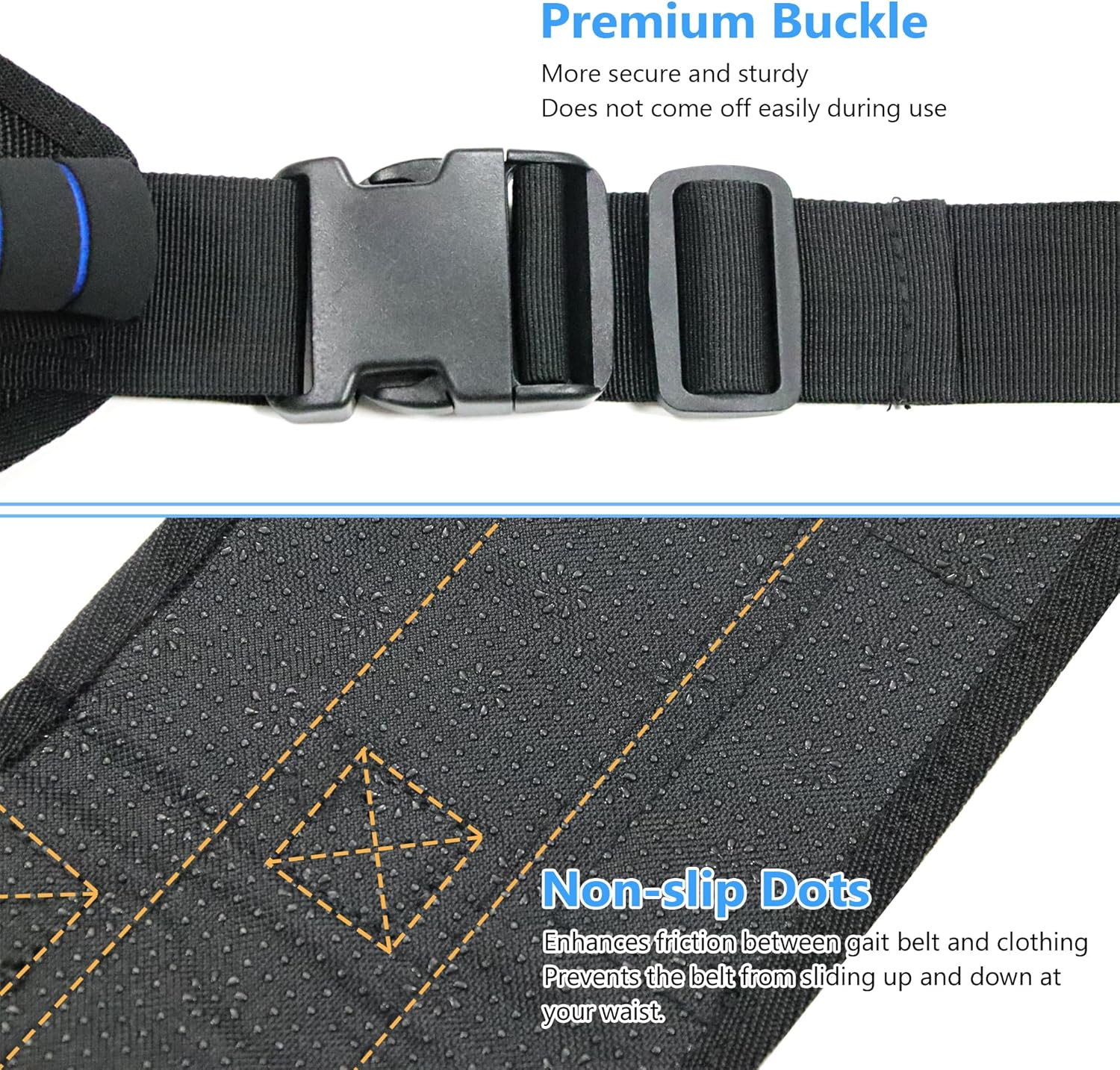 Gait Belt Transfer Belts for Seniors, Gate Belts Medical for Elderly Mobility Limited People Standing & Walking Assist Aid, 5.4" Widened Gait Belt with 7 Soft Handles, Quick Release Buckle image number 4