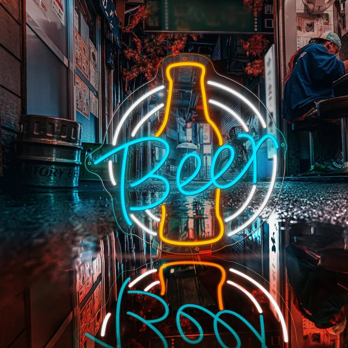 Aperol Spritz Neon Signs for Wall Decor Orange Cocktail LED Light up Sign for Home Bar, Kitchen, Man Cave, Bedroom, Pub, Party, Lounge Decor