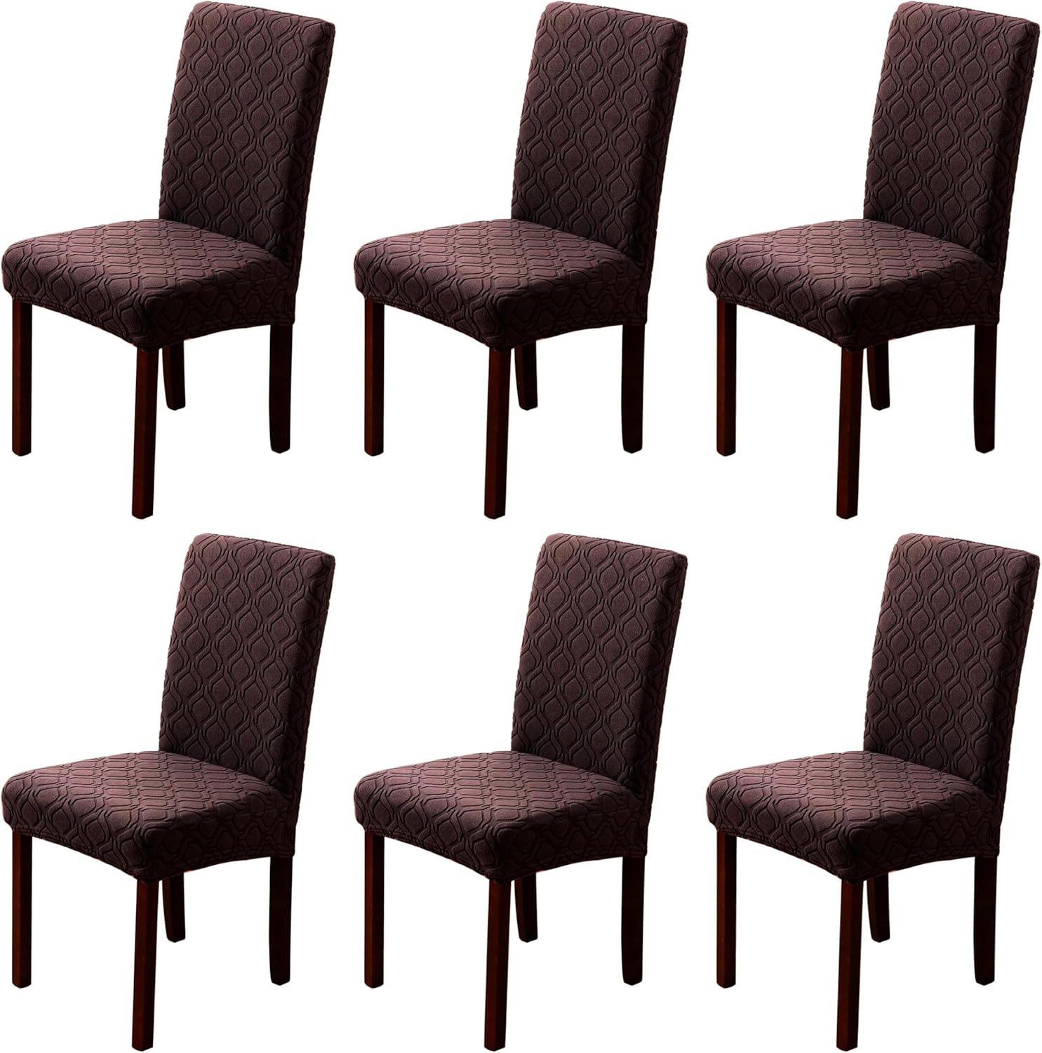 Waterproof Chair Covers Set of 6 Stretch Washable Armless Chair Slipcovers for Dining Living Room,Hotel, Banquet (Navy Blue)