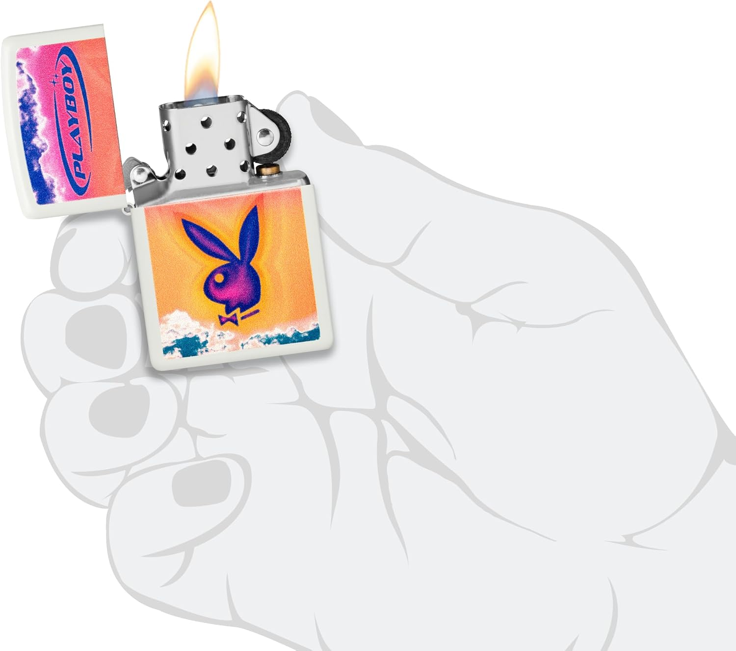 Zippo Playboy Windproof Lighter, White Matte image number 2